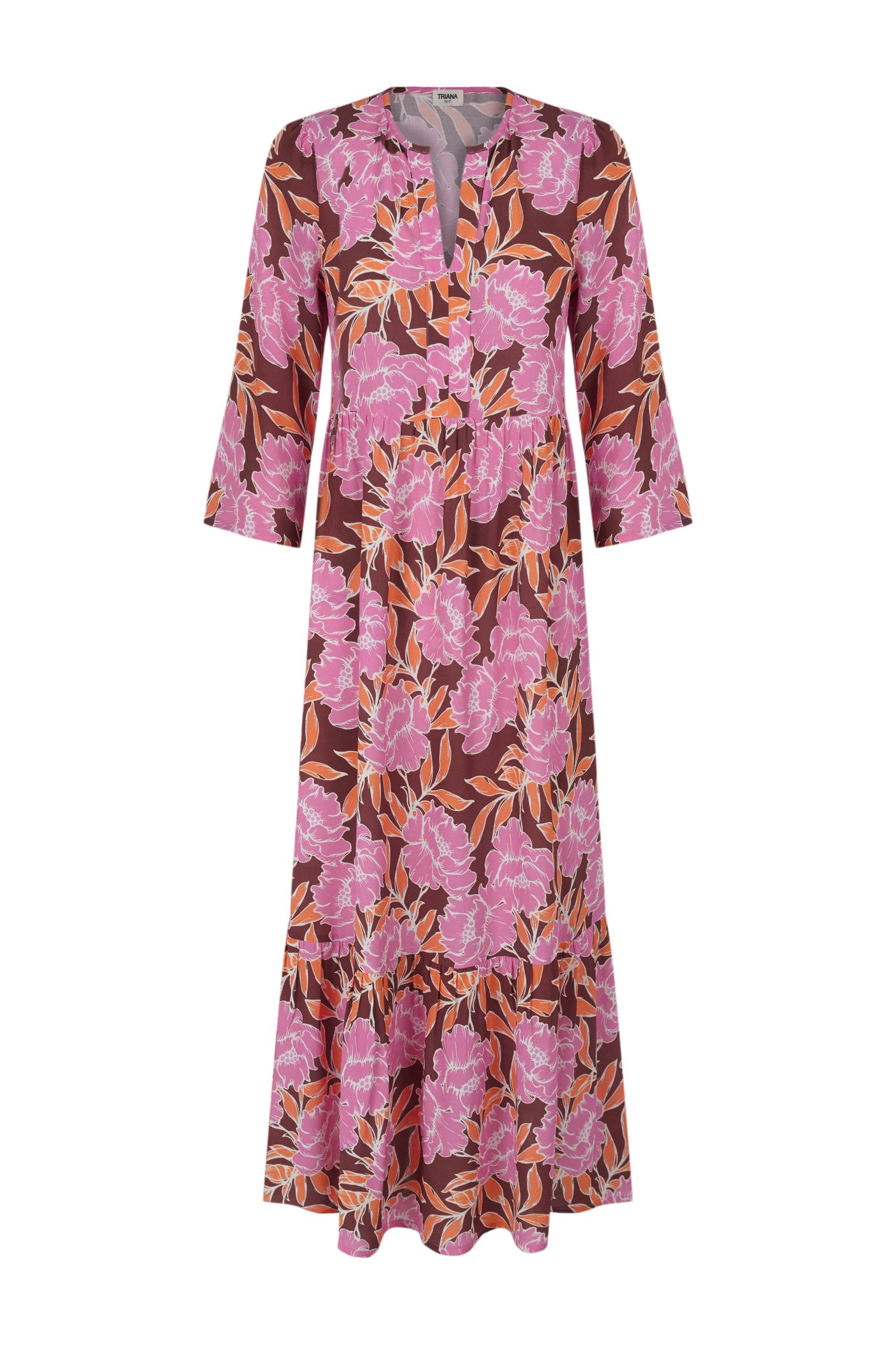 BROMELIA flower fuchsia dress