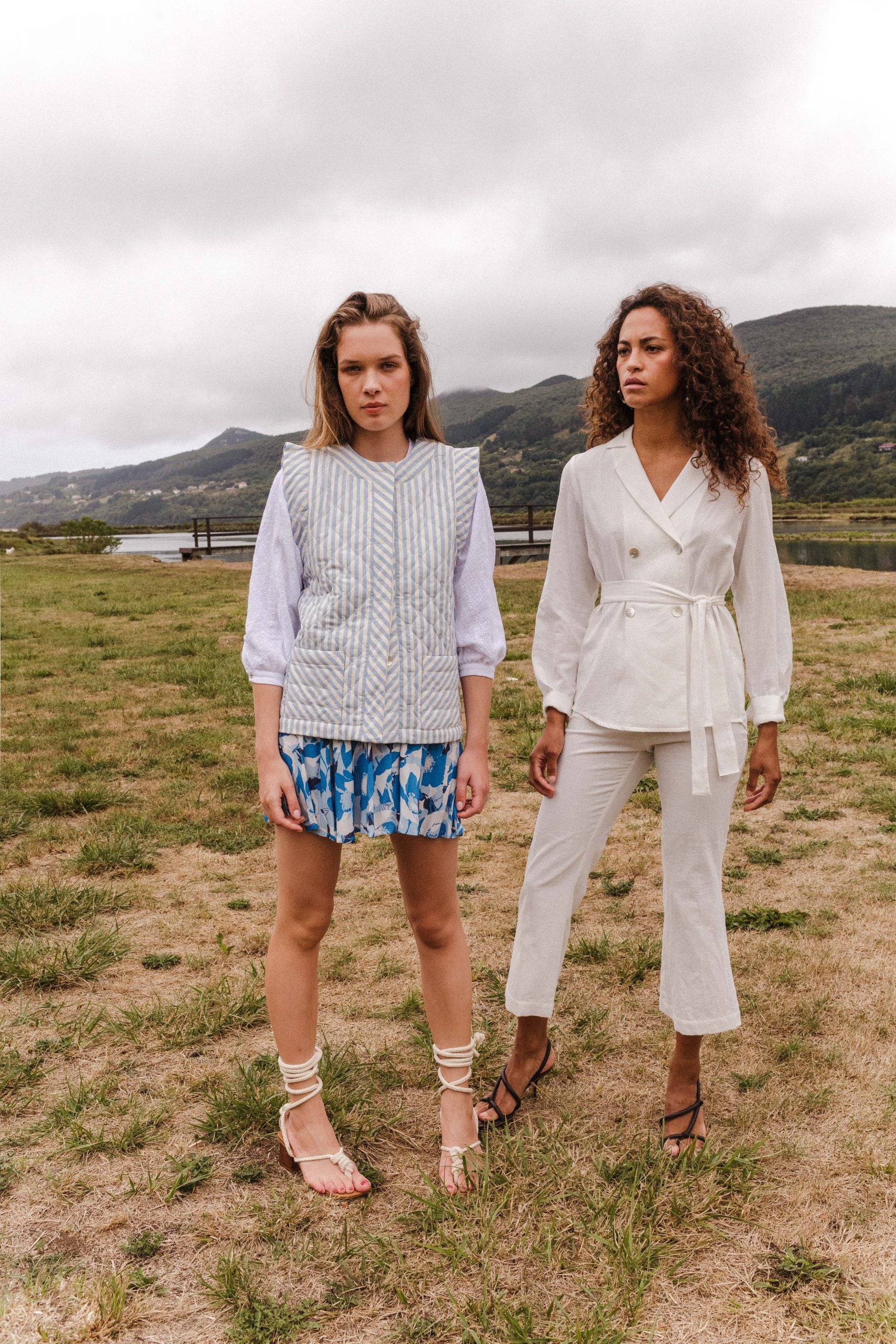 ROMA white flared trousers