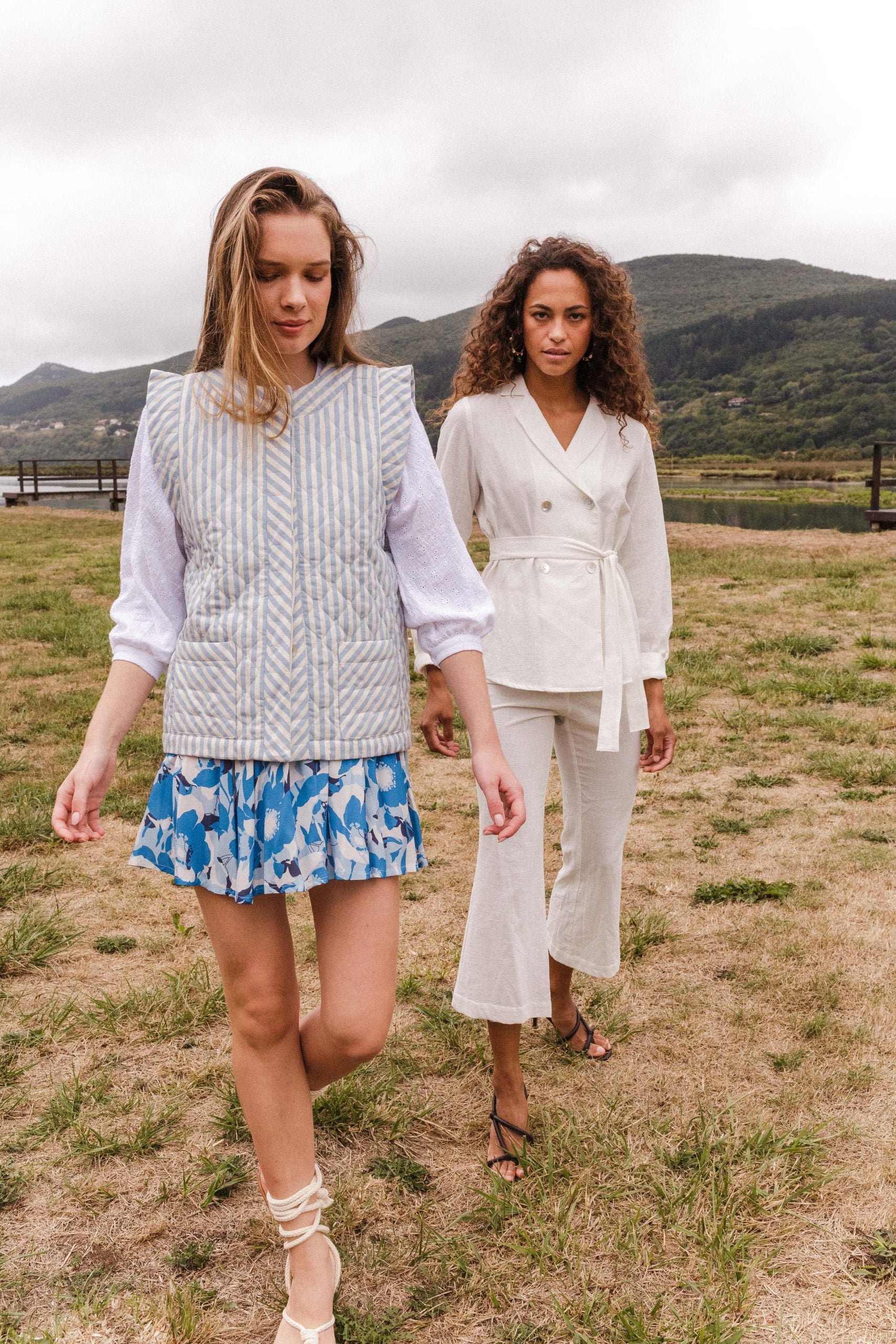 ROMA white flared trousers