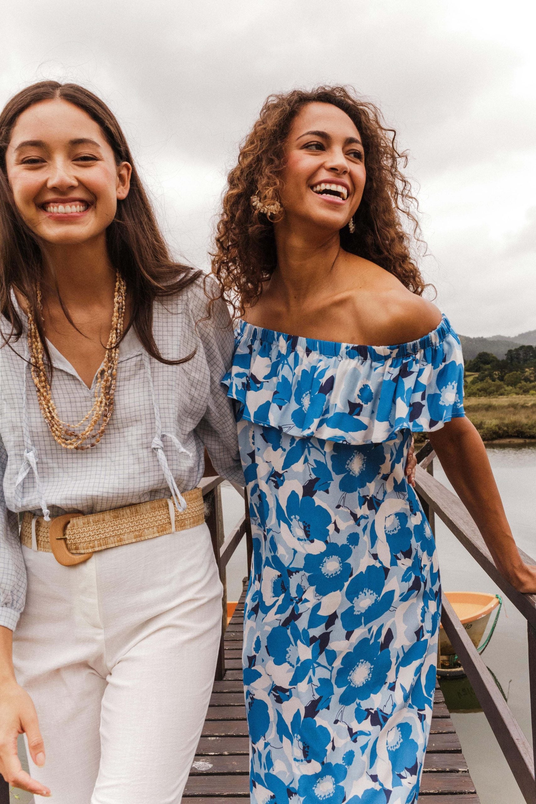 Blue ANELA flower dress