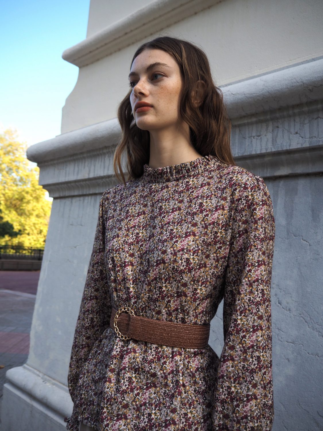 Ceinture marron avec boucle dorée