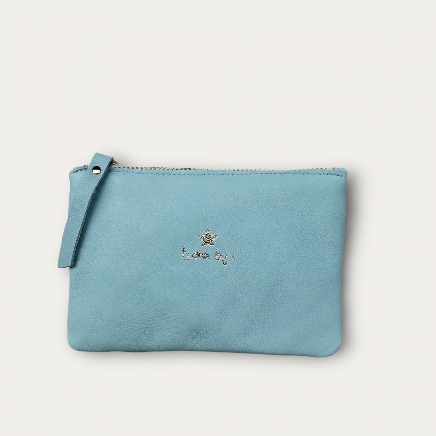 Cartera piel aqua