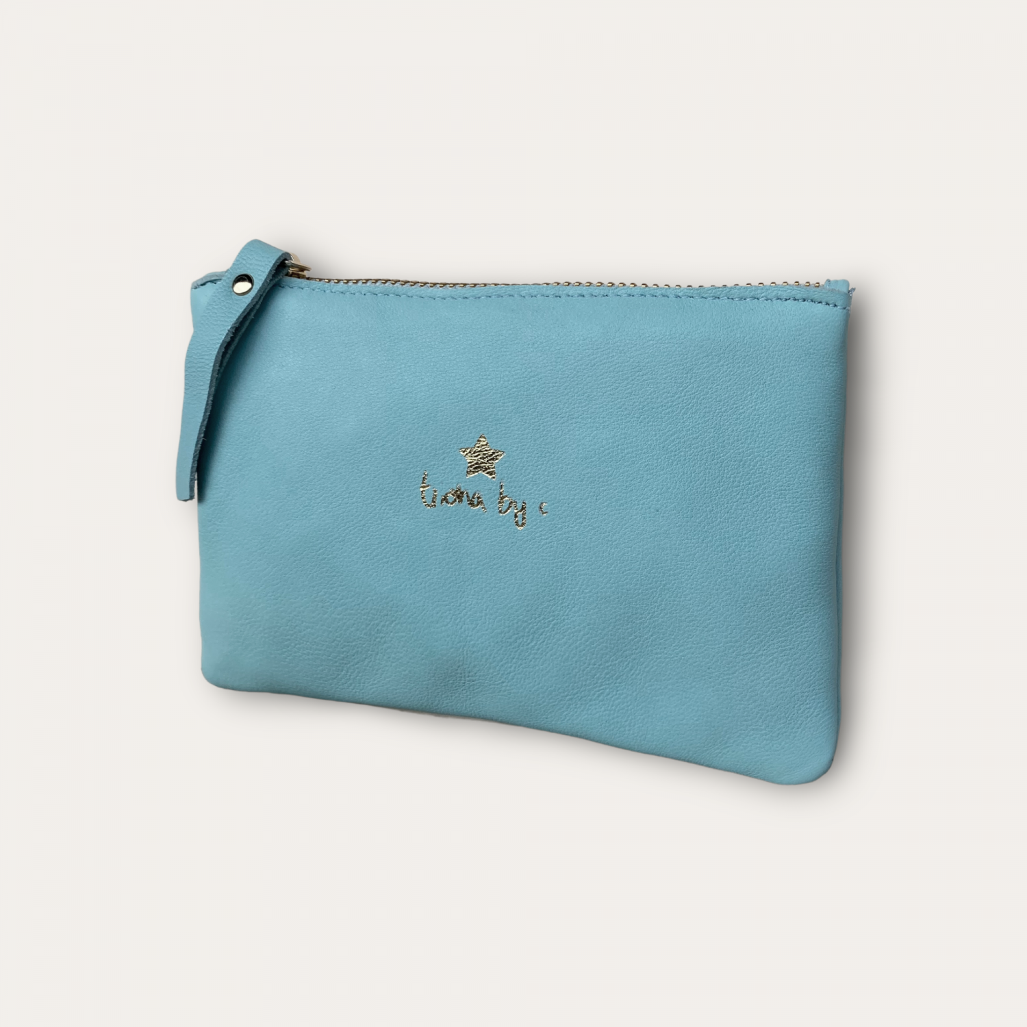 Cartera piel aqua