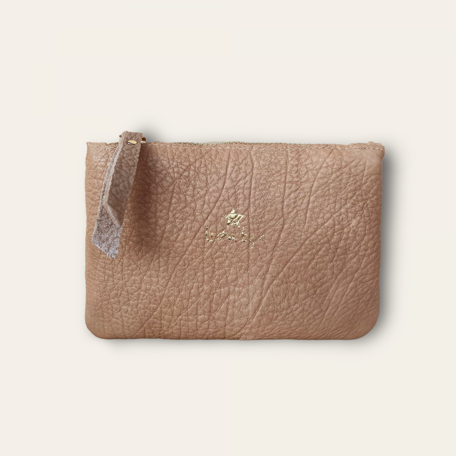 Cartera piel camel