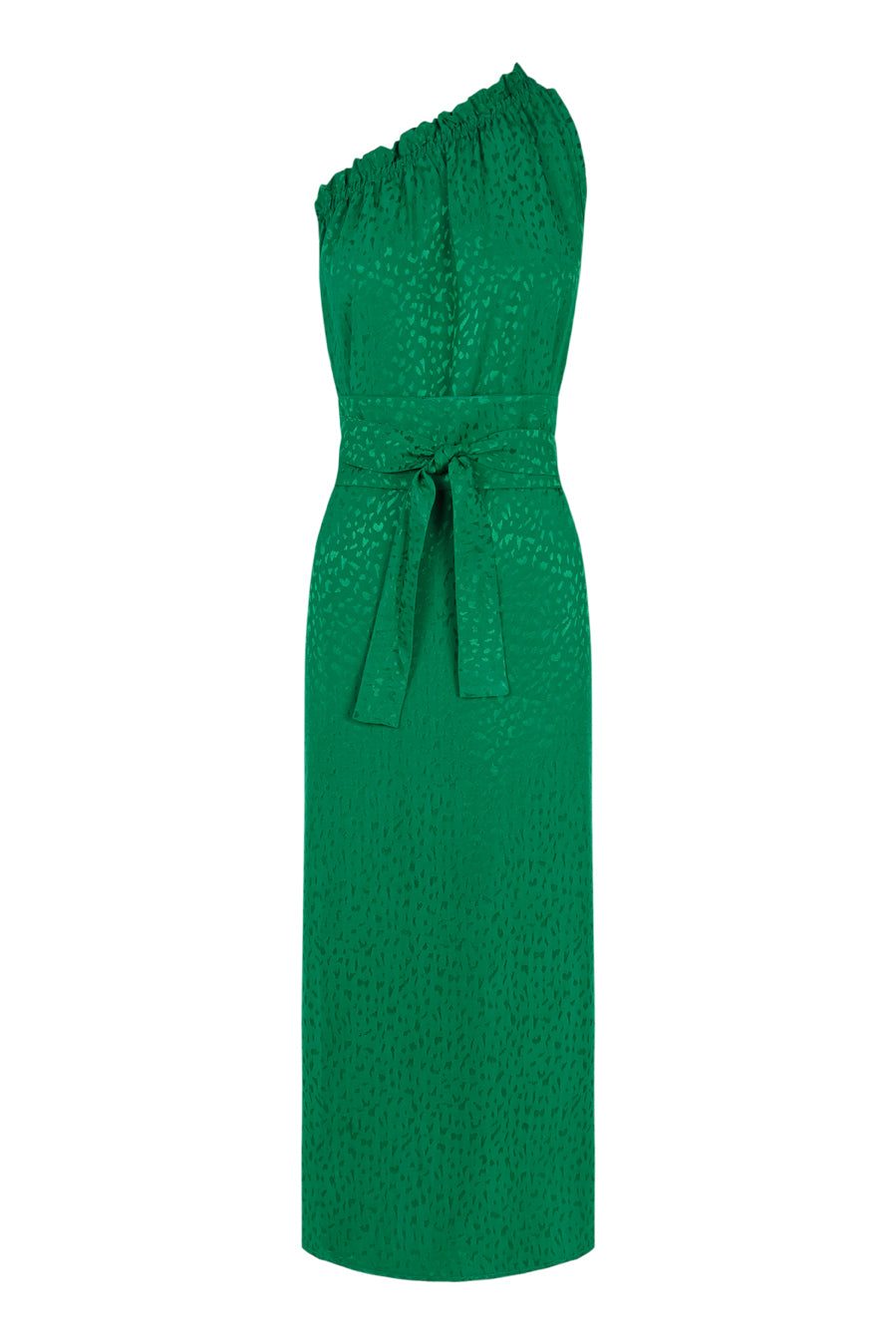Green asymmetric LIRON dress