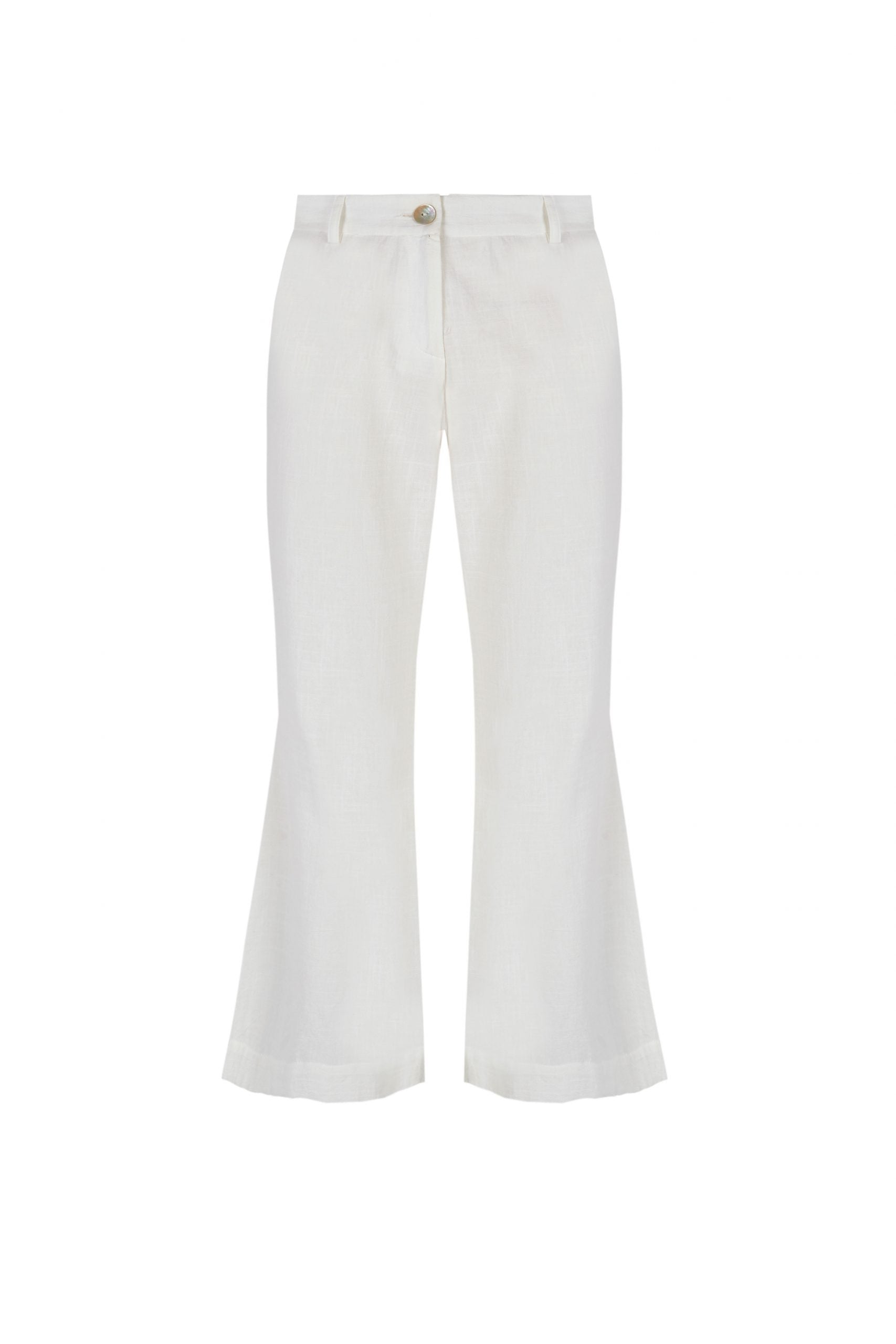 ROMA white flared trousers