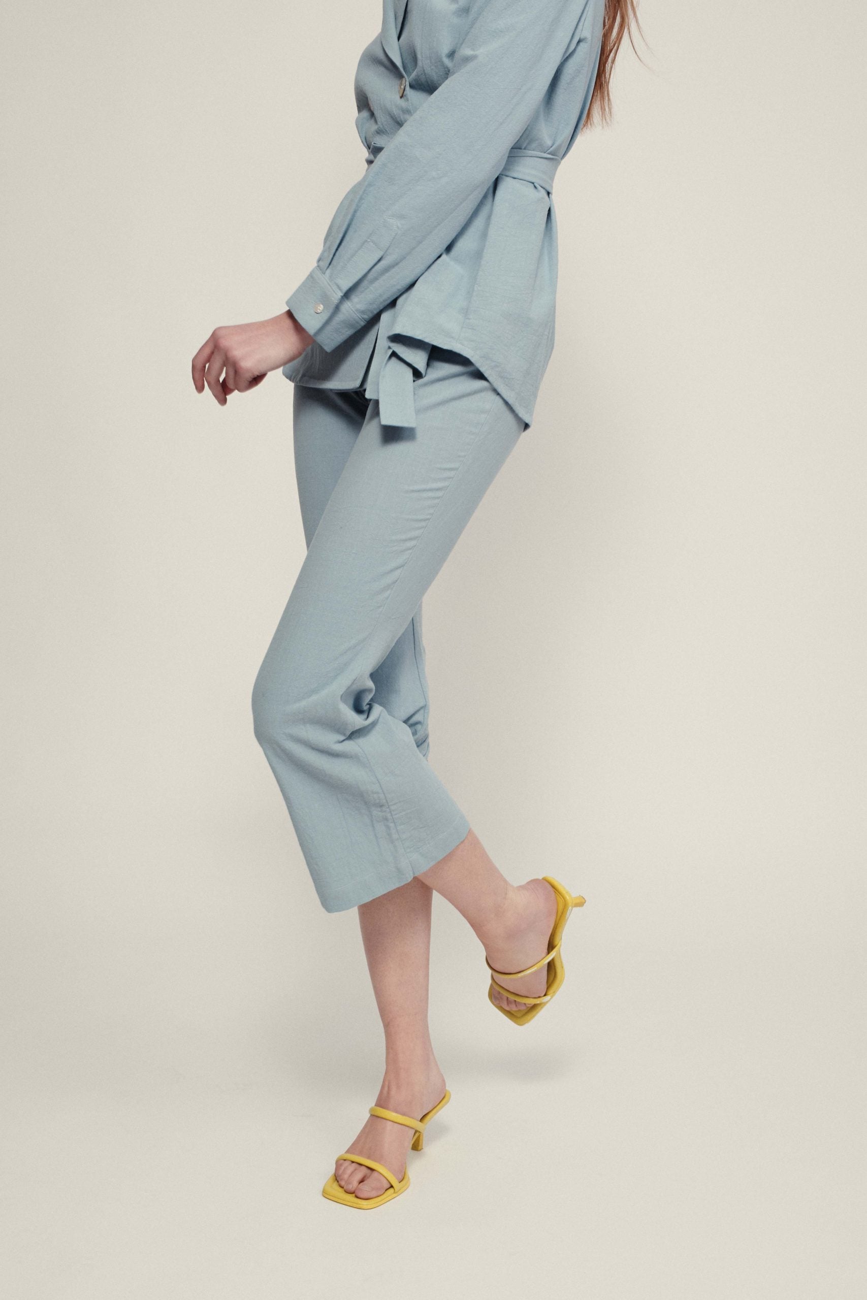 ROMA flare blue stone trousers