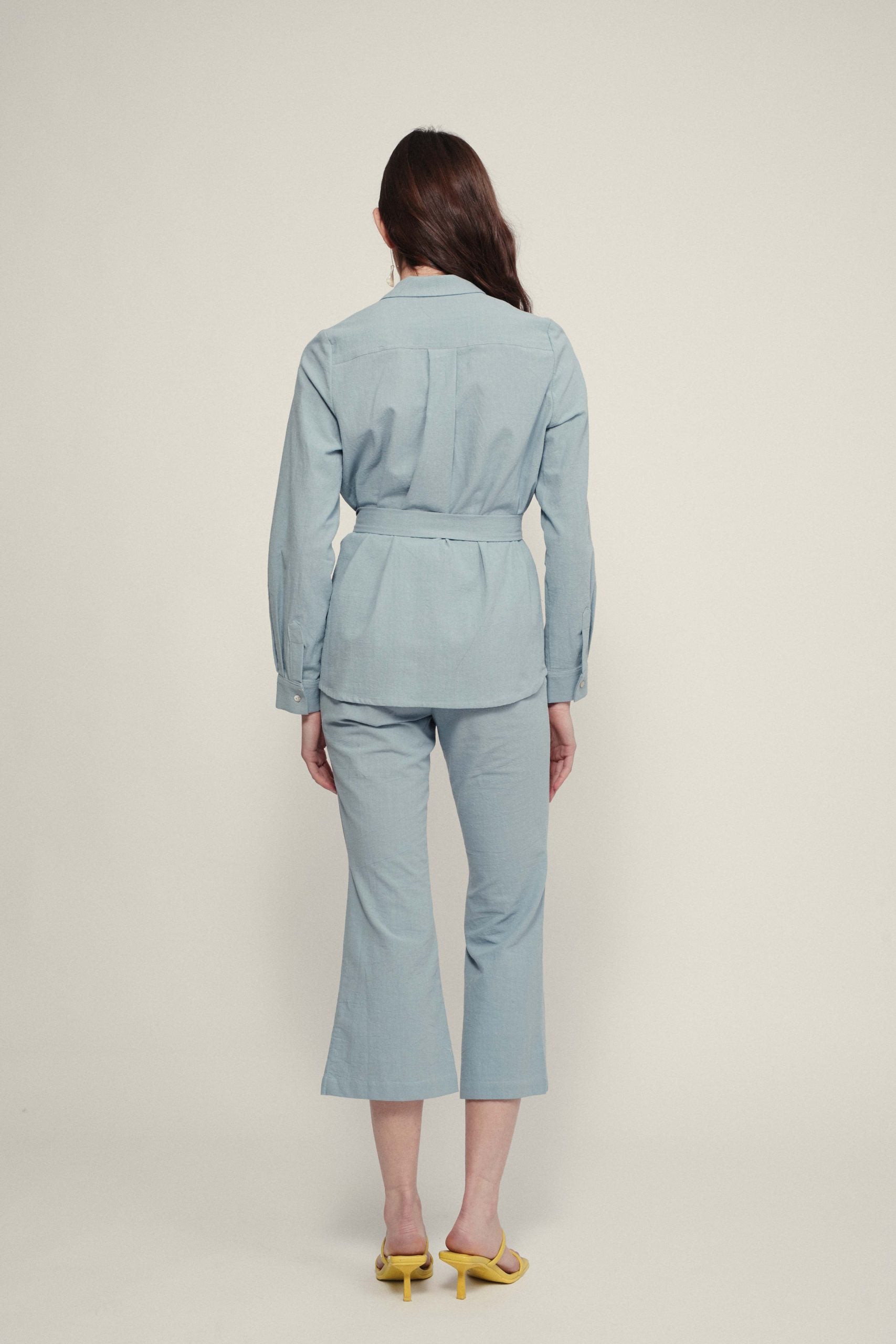 ROMA flare blue stone trousers