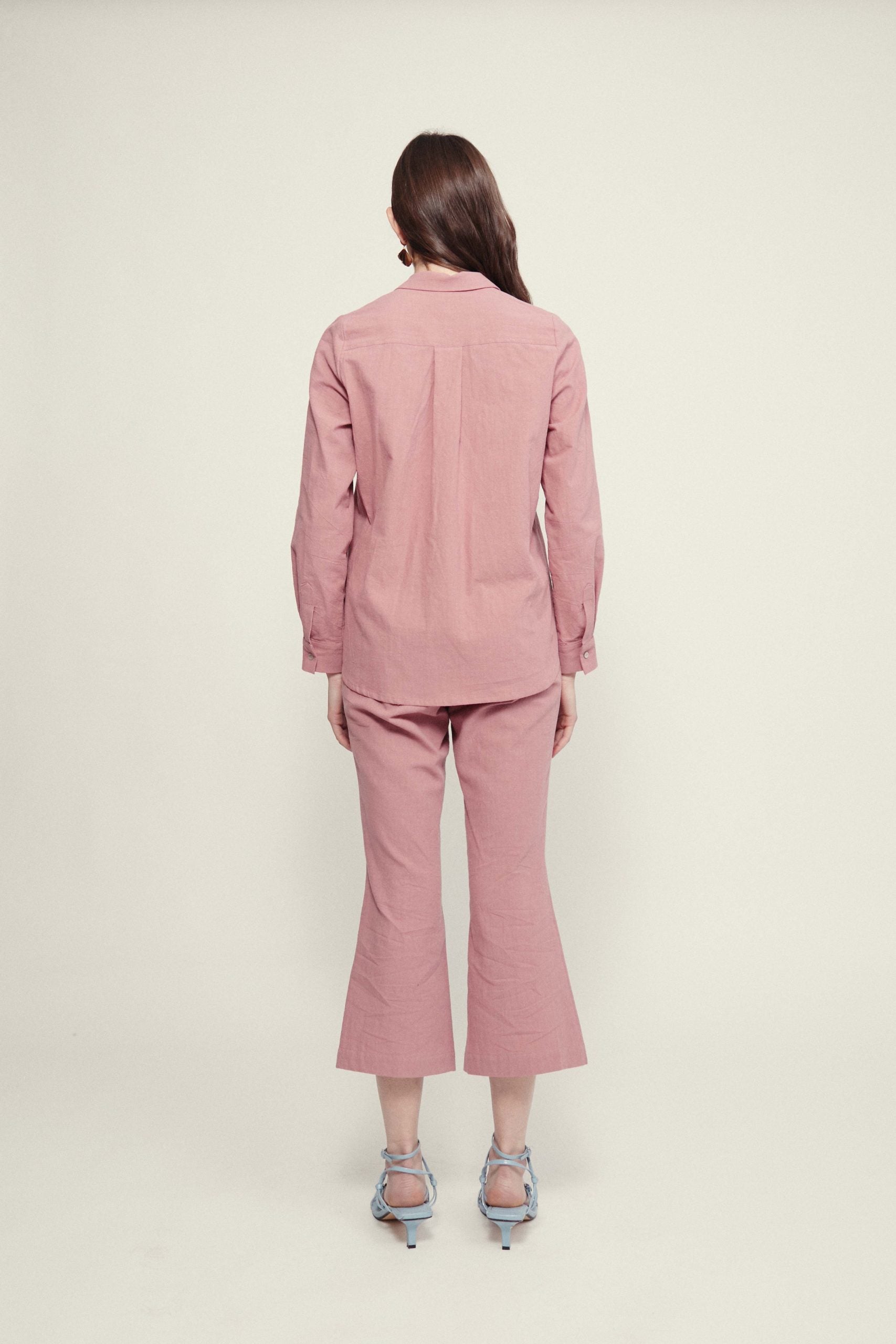 ROMA flared pink stone trousers
