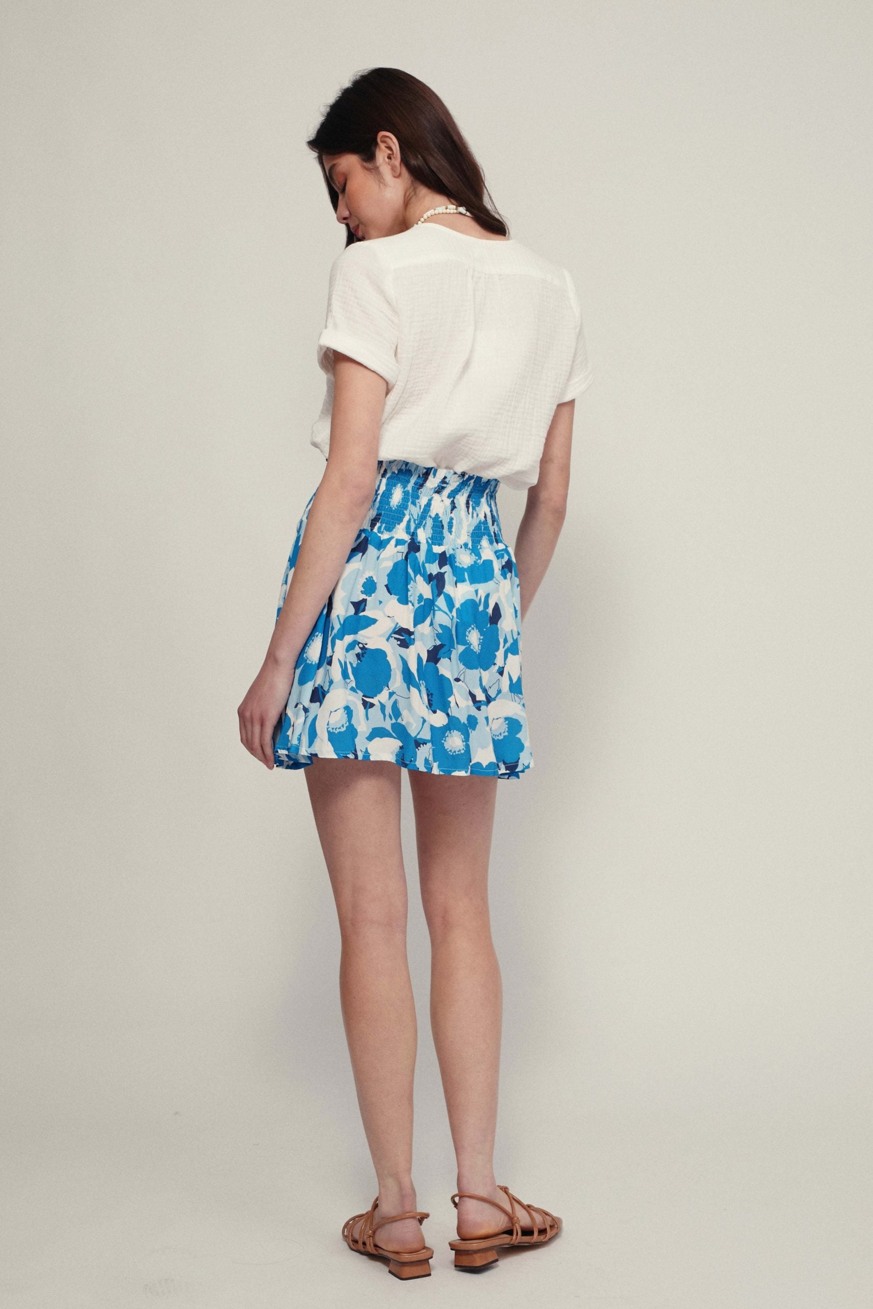 Blue TURIN flower skirt