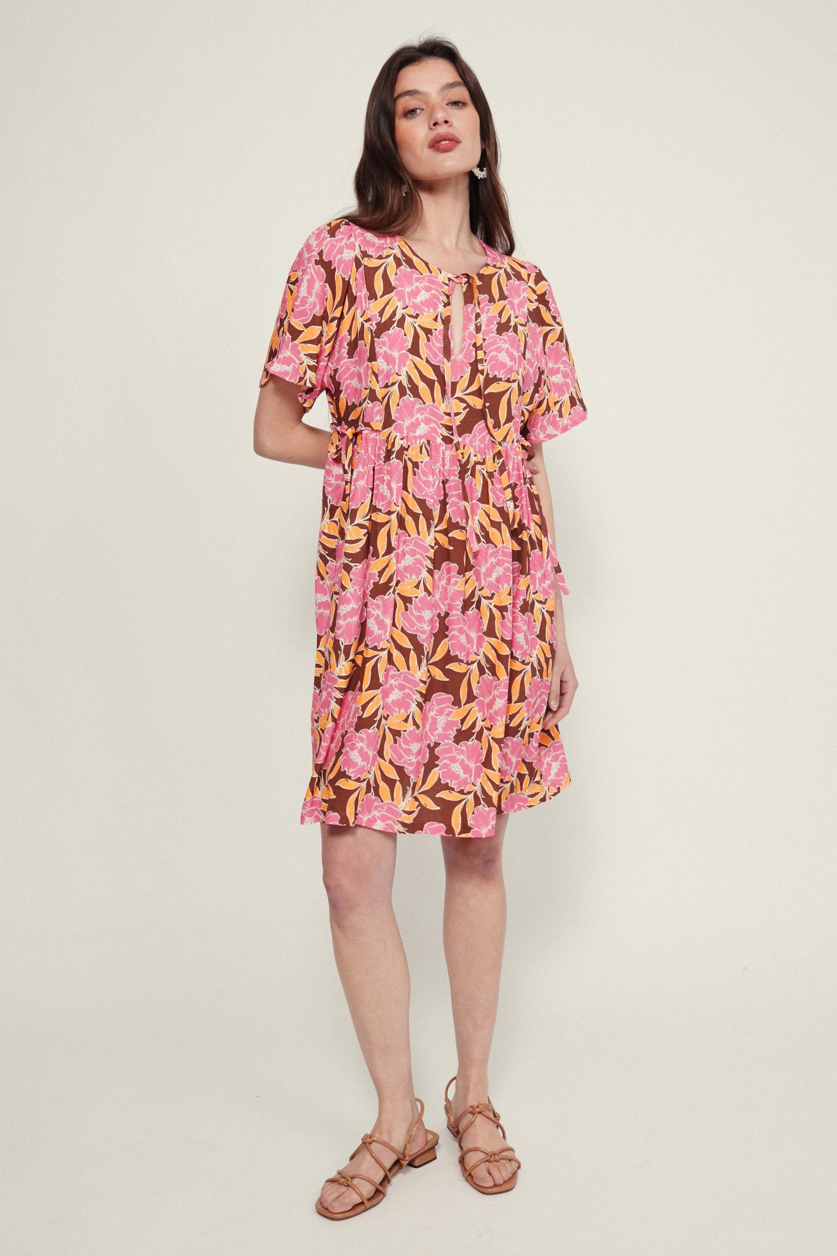 CATANIA flower fuchsia dress