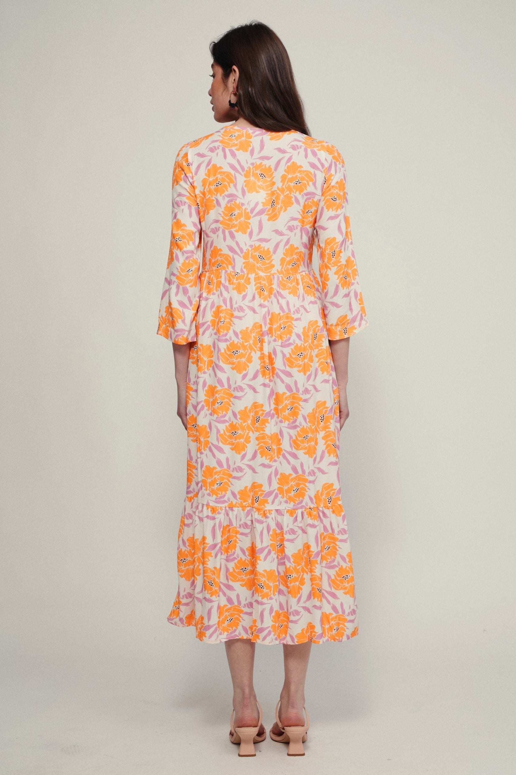 BROMELIA flower tangerine dress