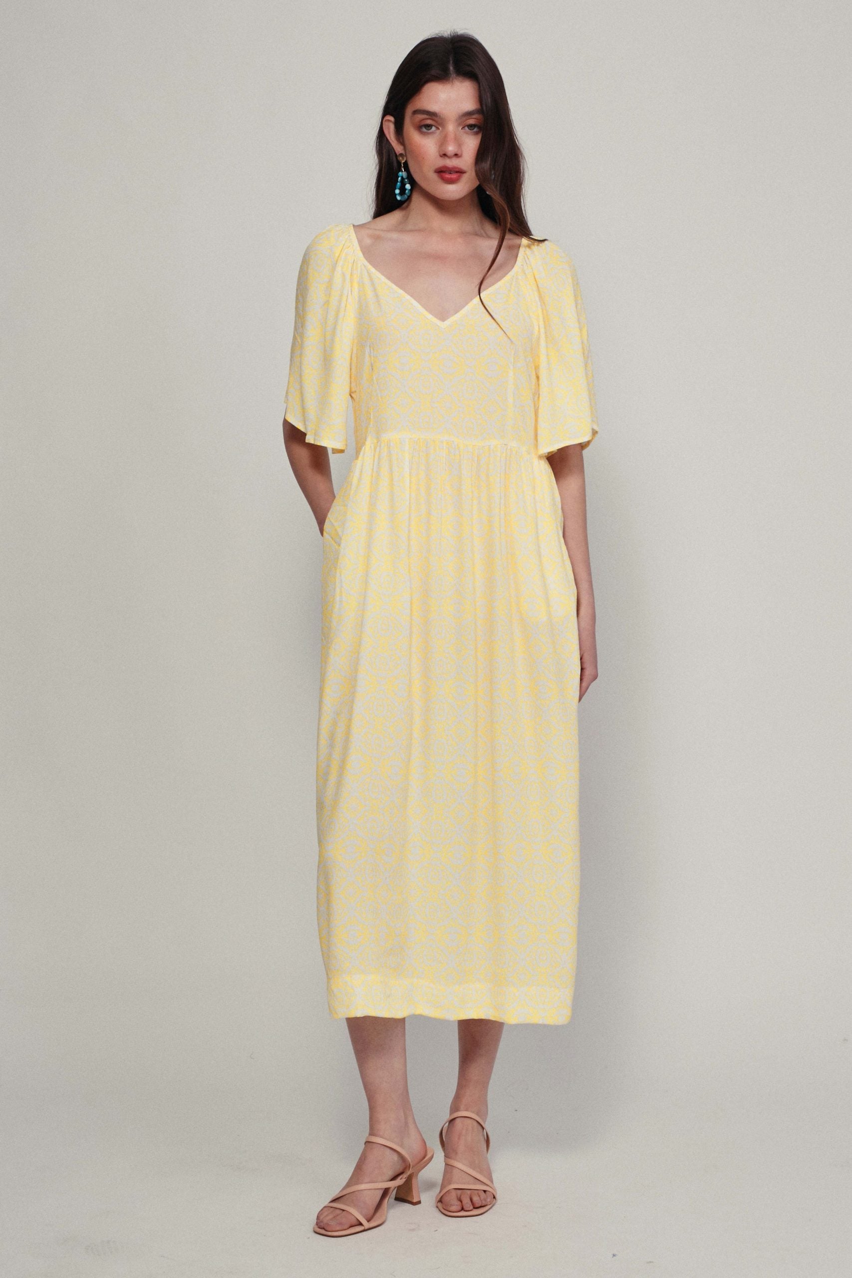 MADEIRA etnic lemon dress