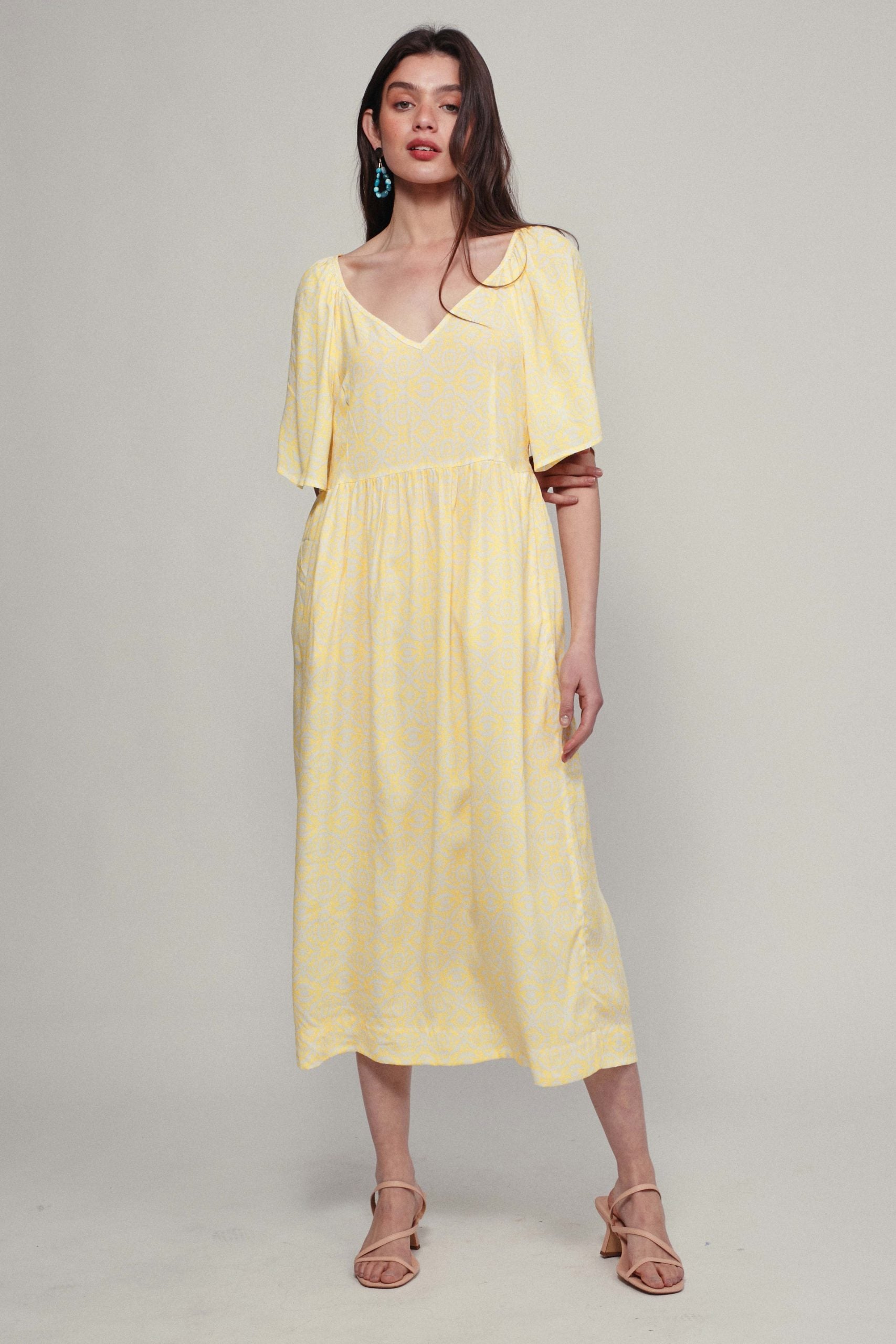 MADEIRA etnic lemon dress