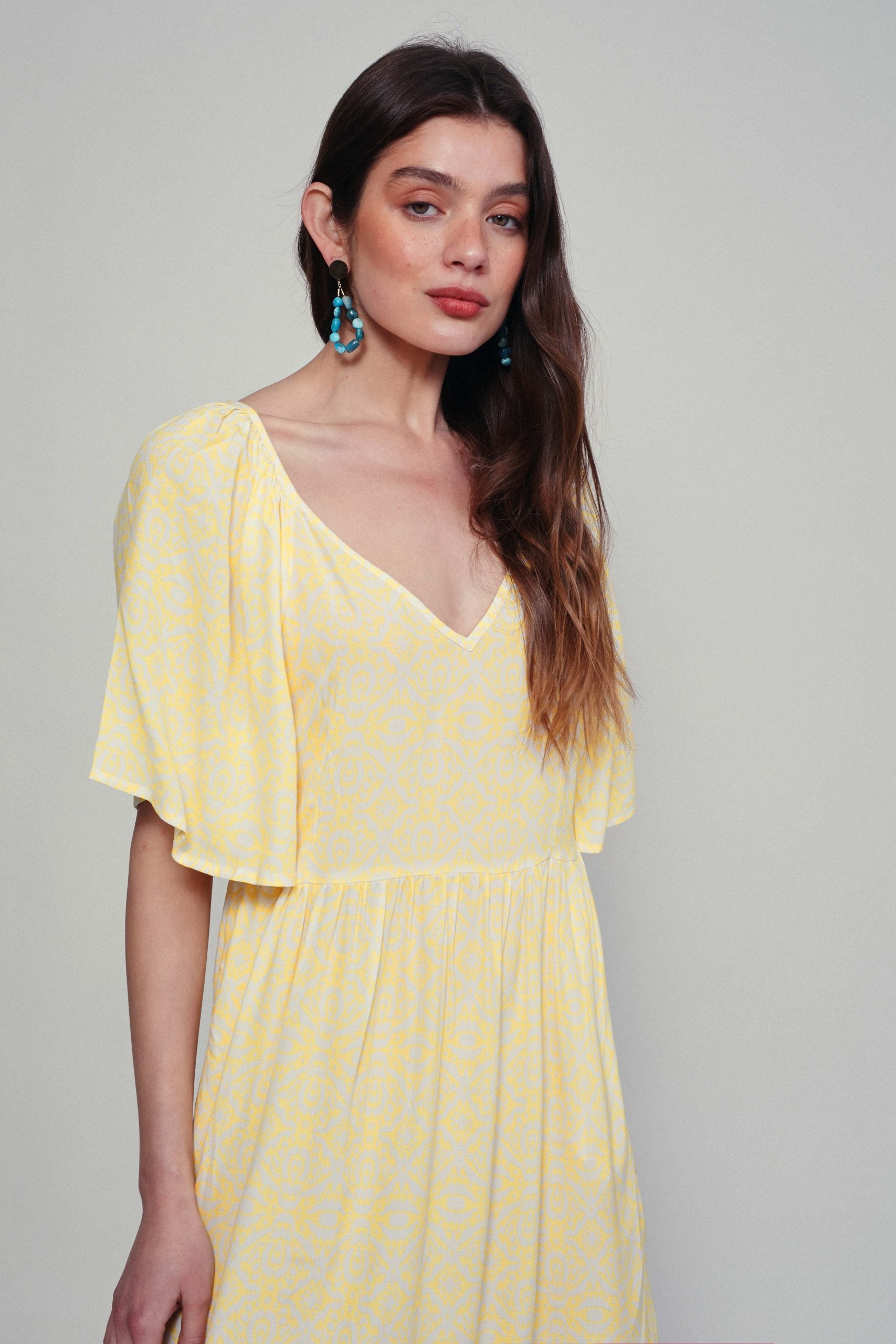 MADEIRA etnic lemon dress