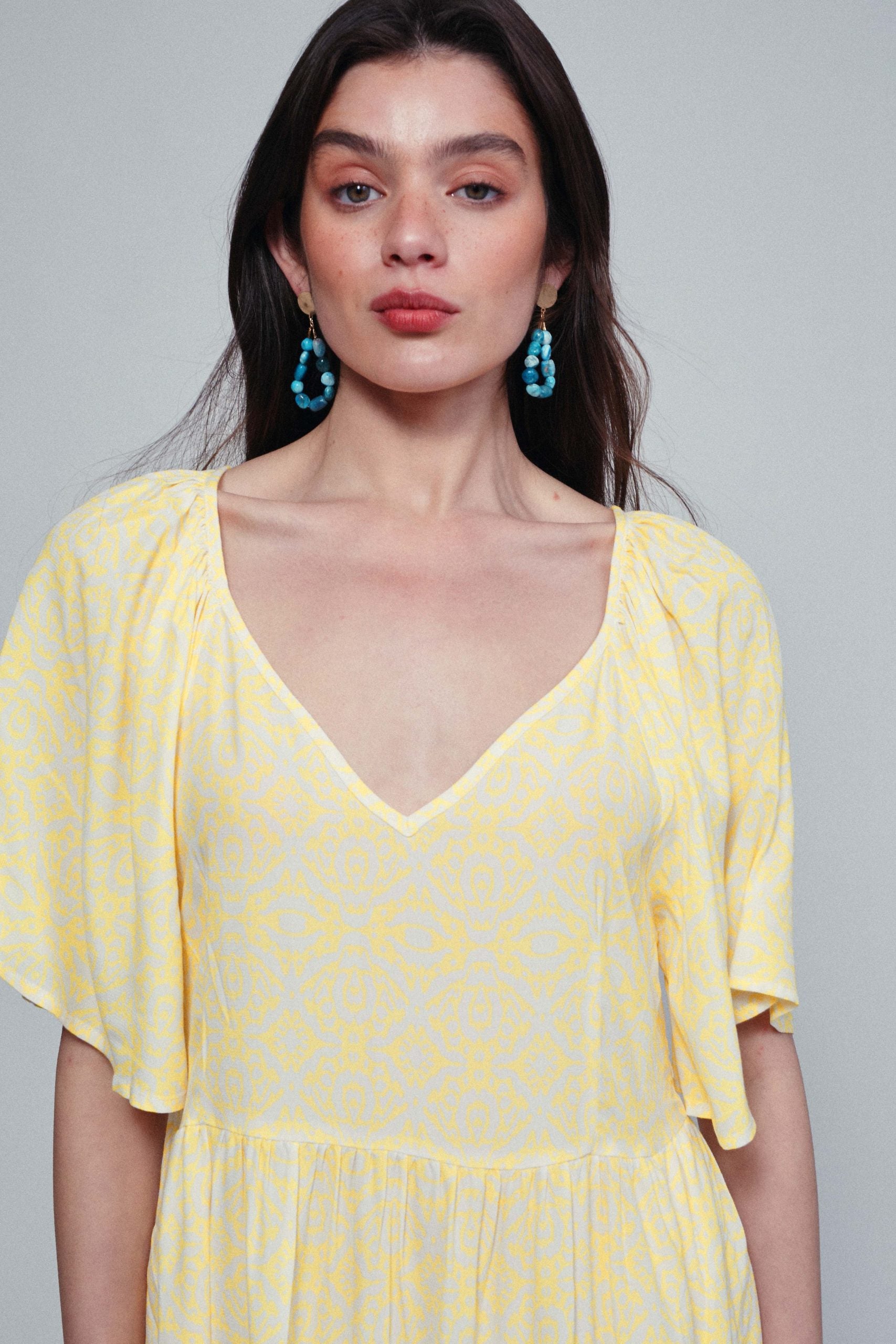 MADEIRA etnic lemon dress