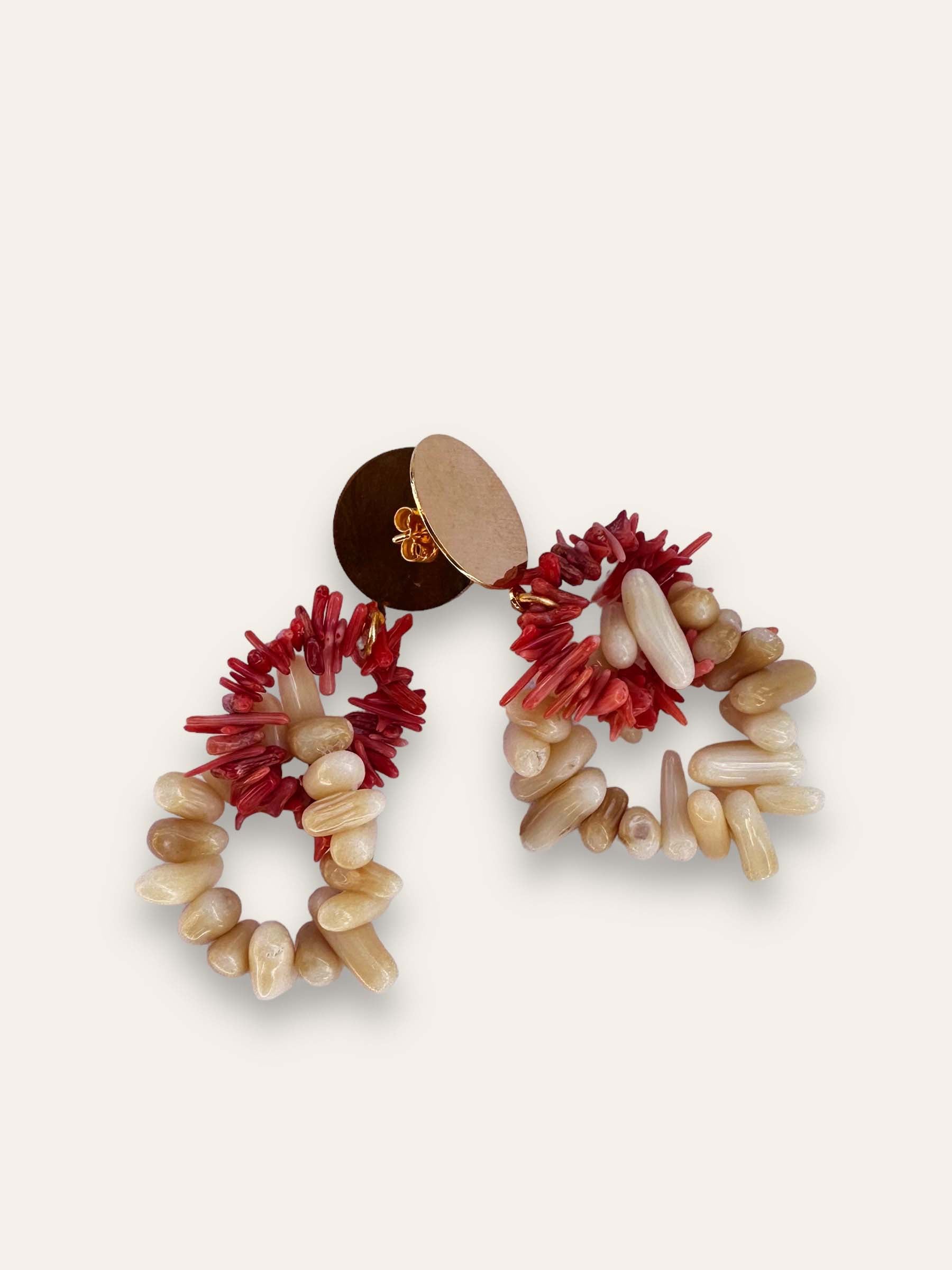 Pendientes coral y turquesa