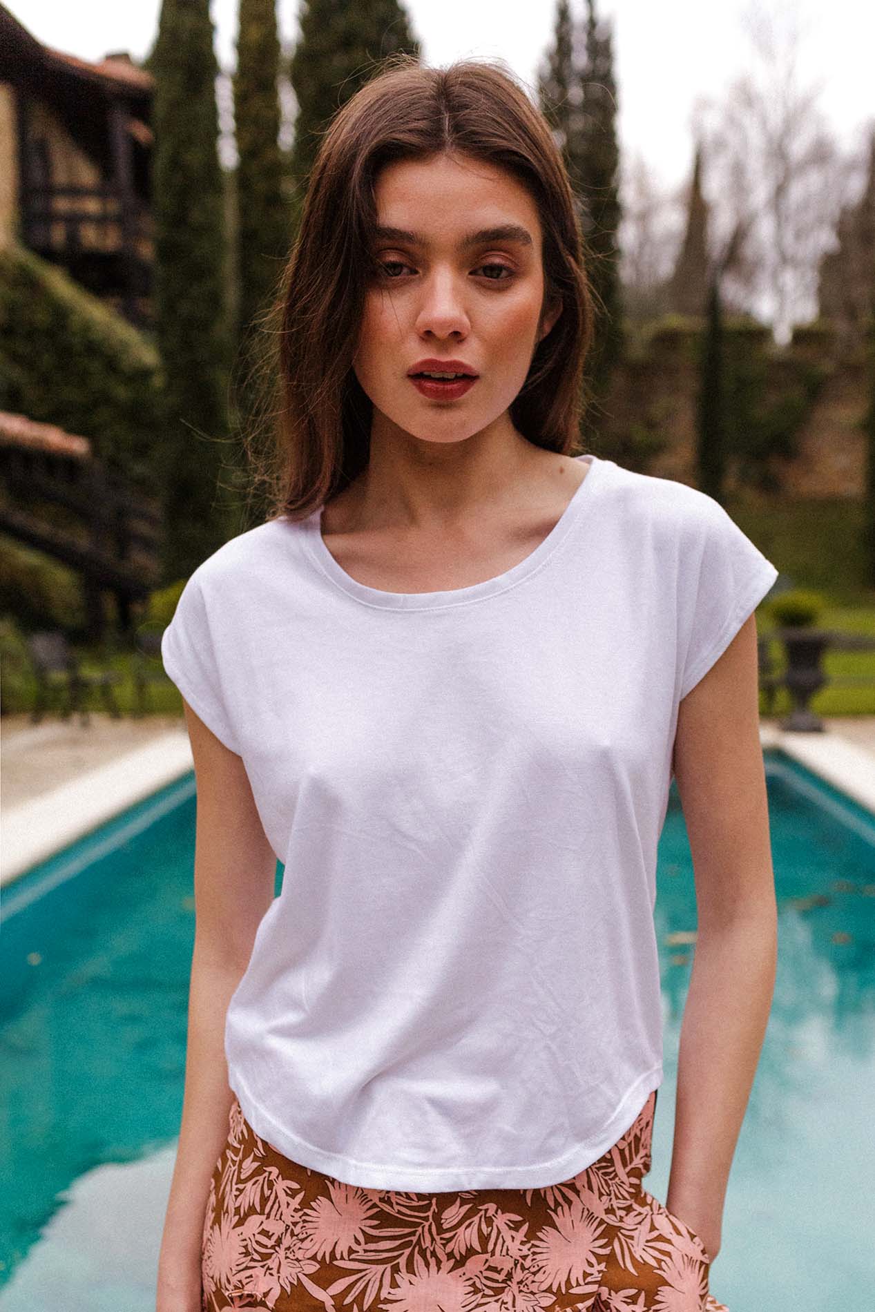 Camiseta NASER blanca viscosa