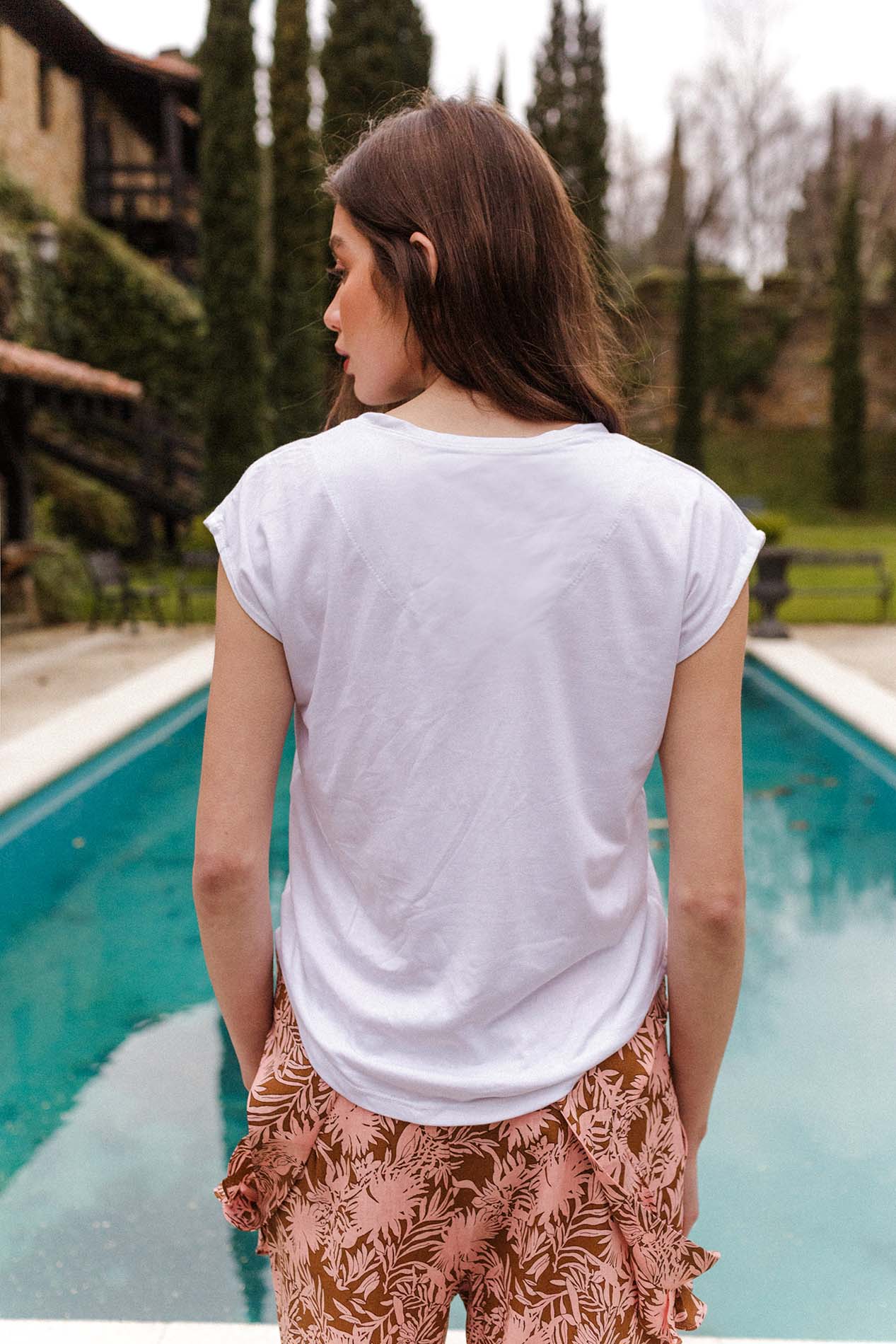 Camiseta NASER blanca viscosa