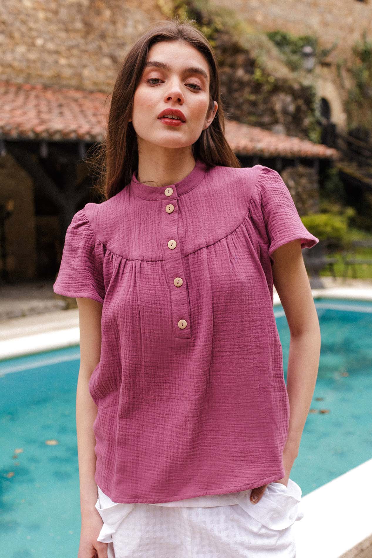 Aubergine ATHENS Blouse