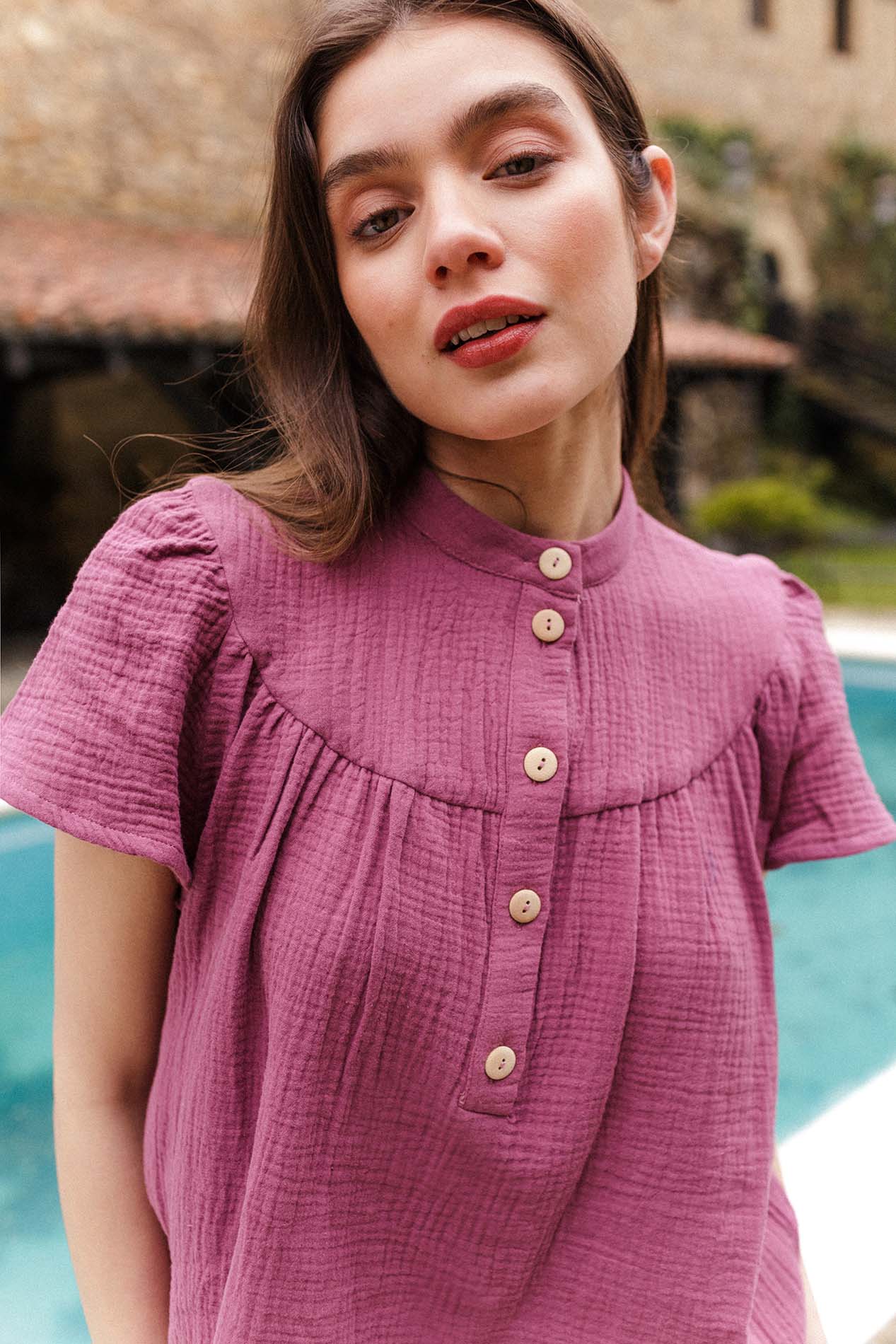 Aubergine ATHENS Blouse