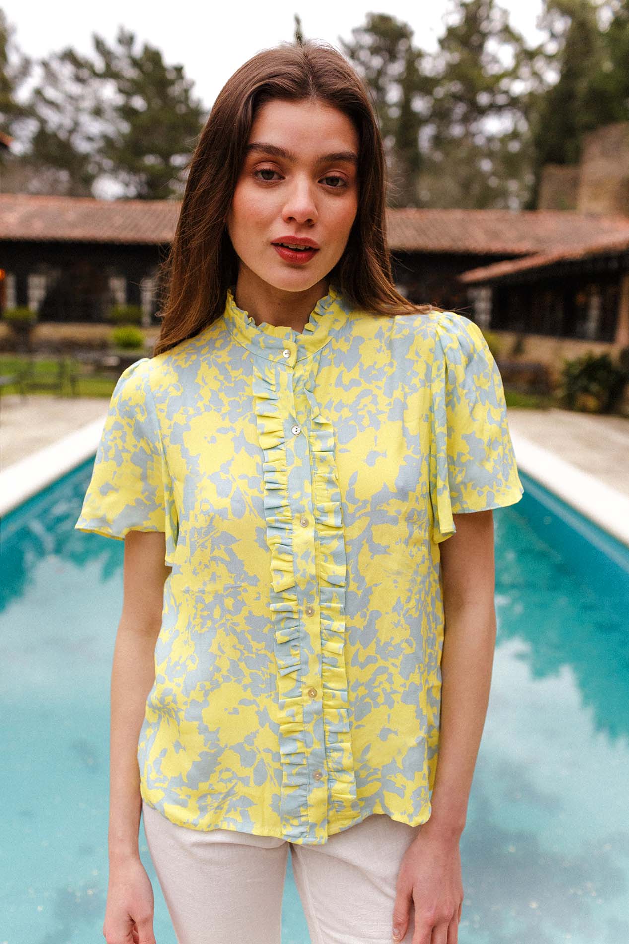 VIANA blue stain blouse
