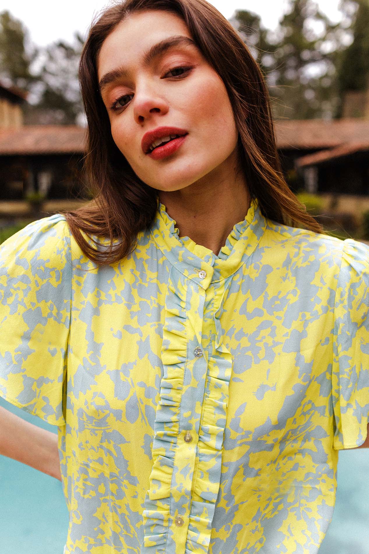 VIANA blue stain blouse