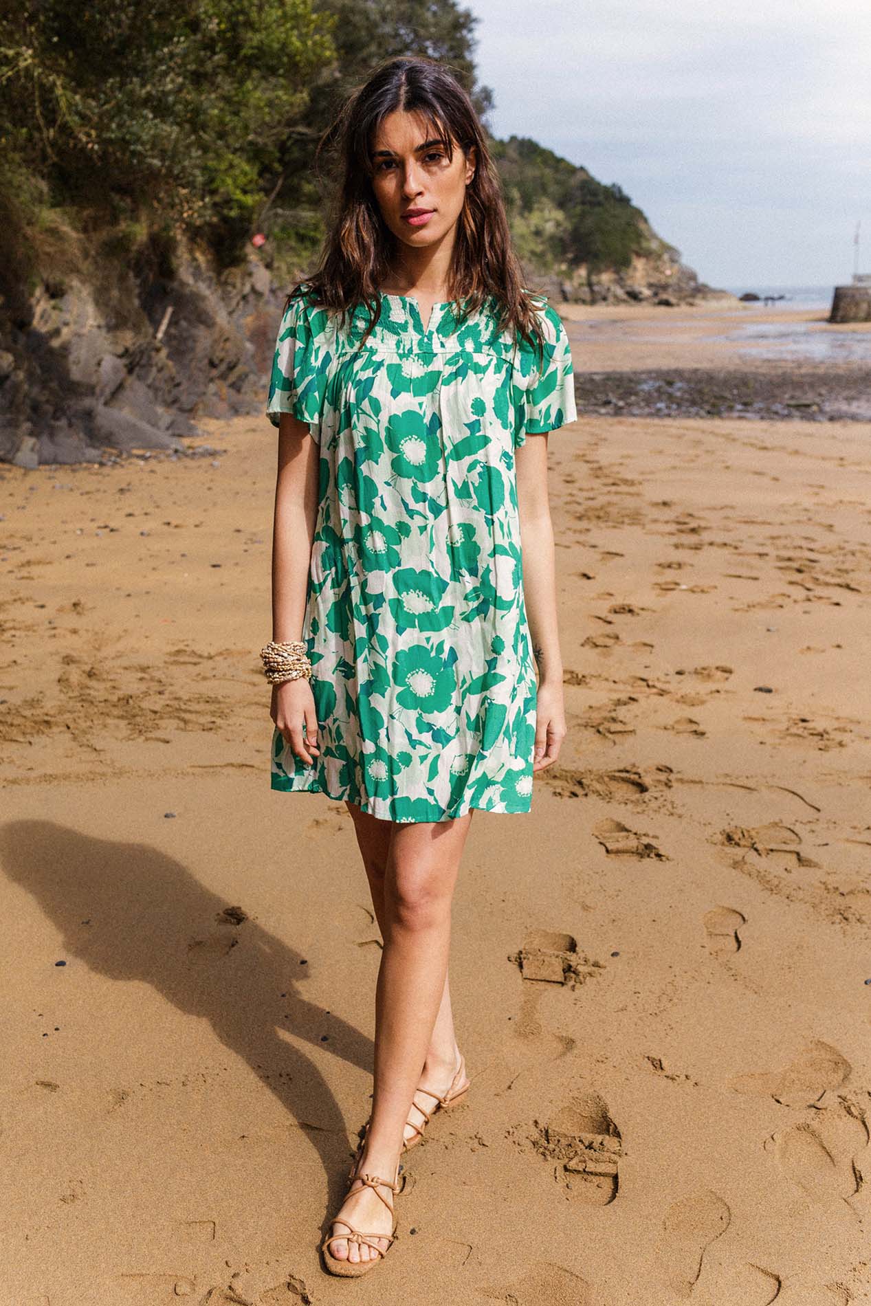 Green MEDEA flower dress