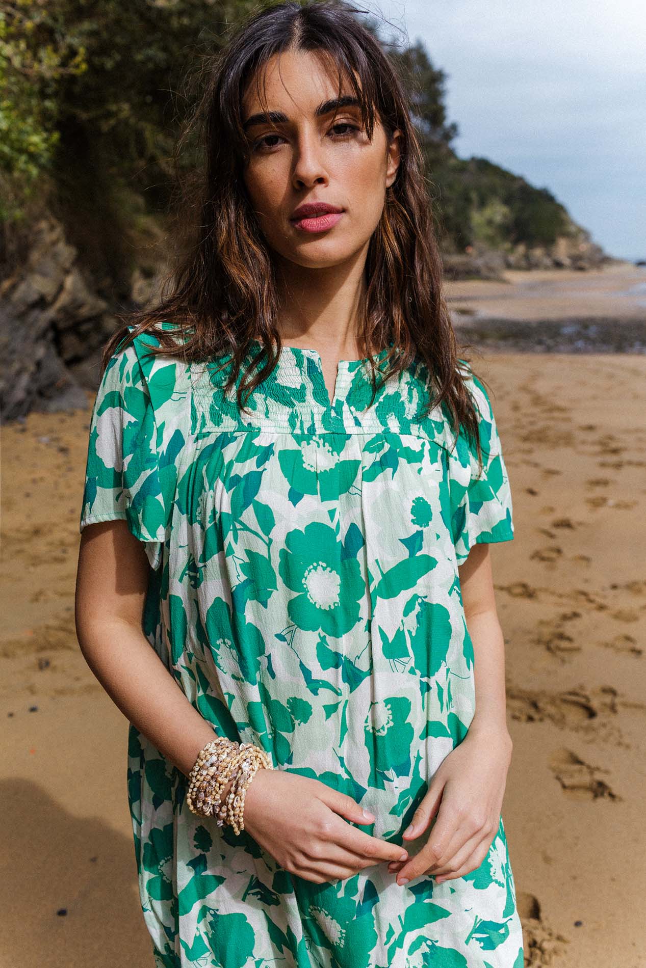 Green MEDEA flower dress