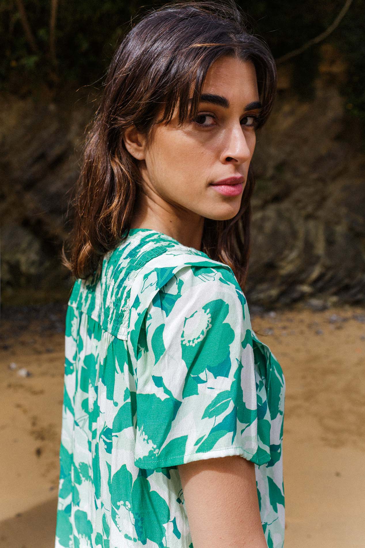 Green MEDEA flower dress