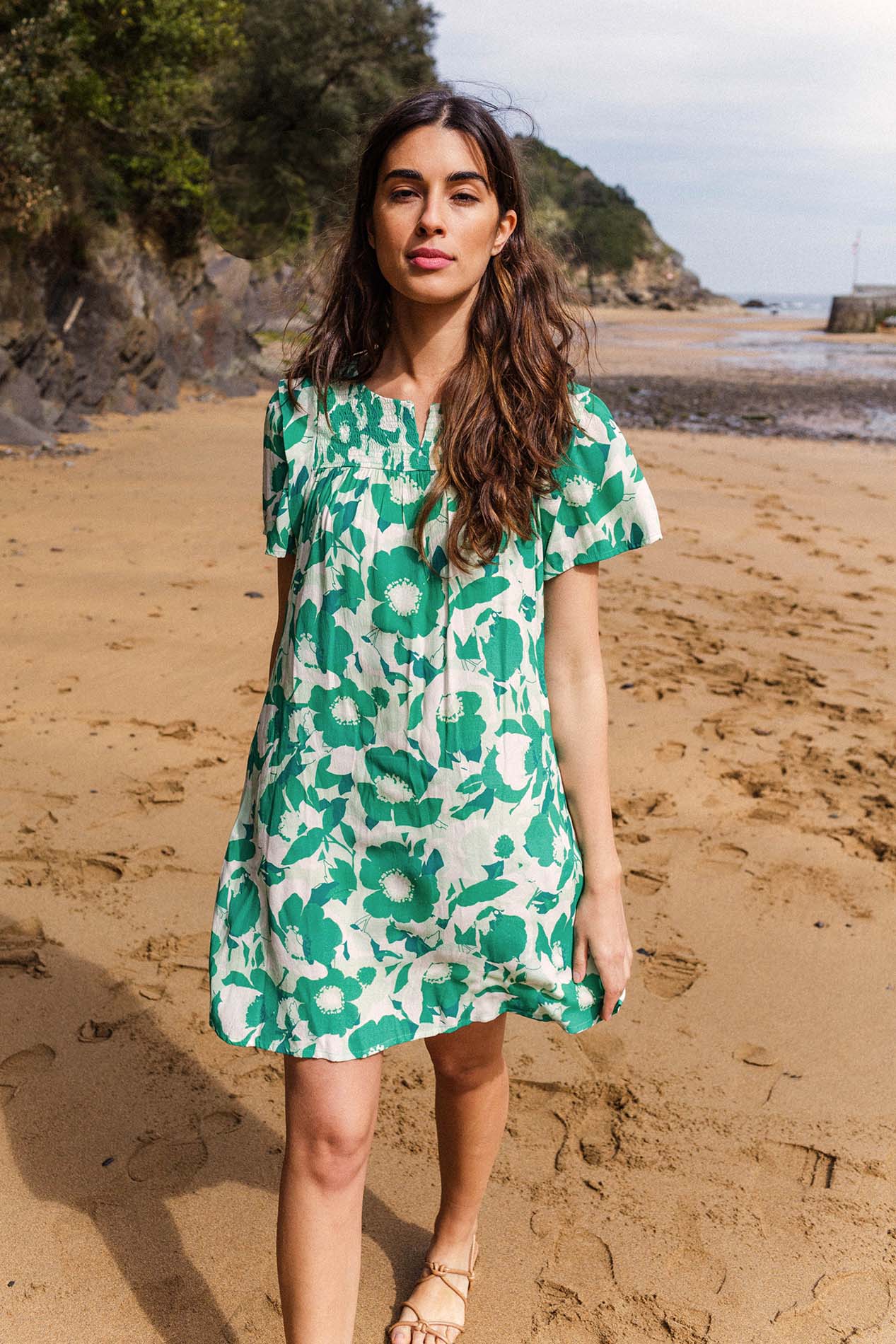 Green MEDEA flower dress
