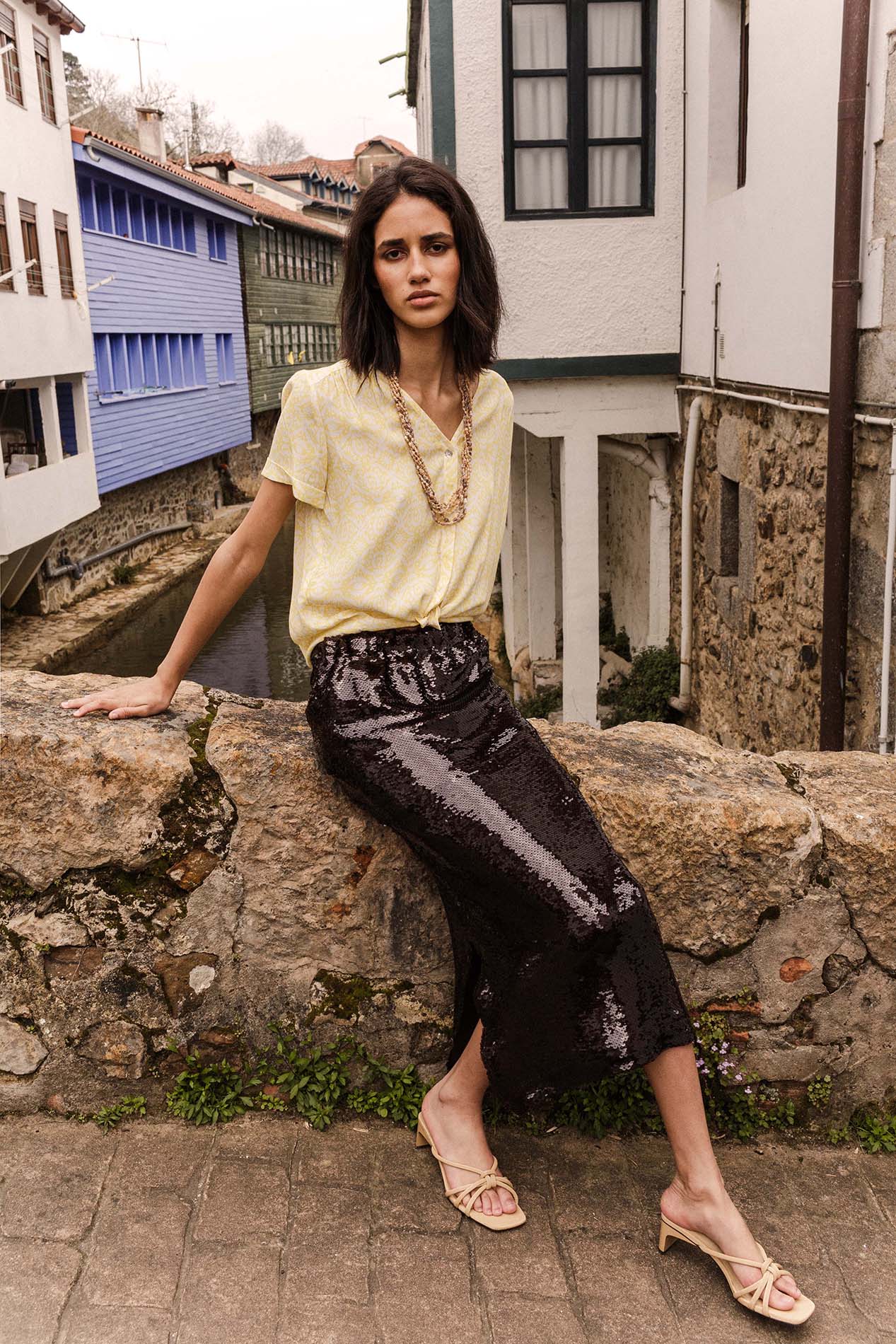 BURNI blouse etnic lemon guest