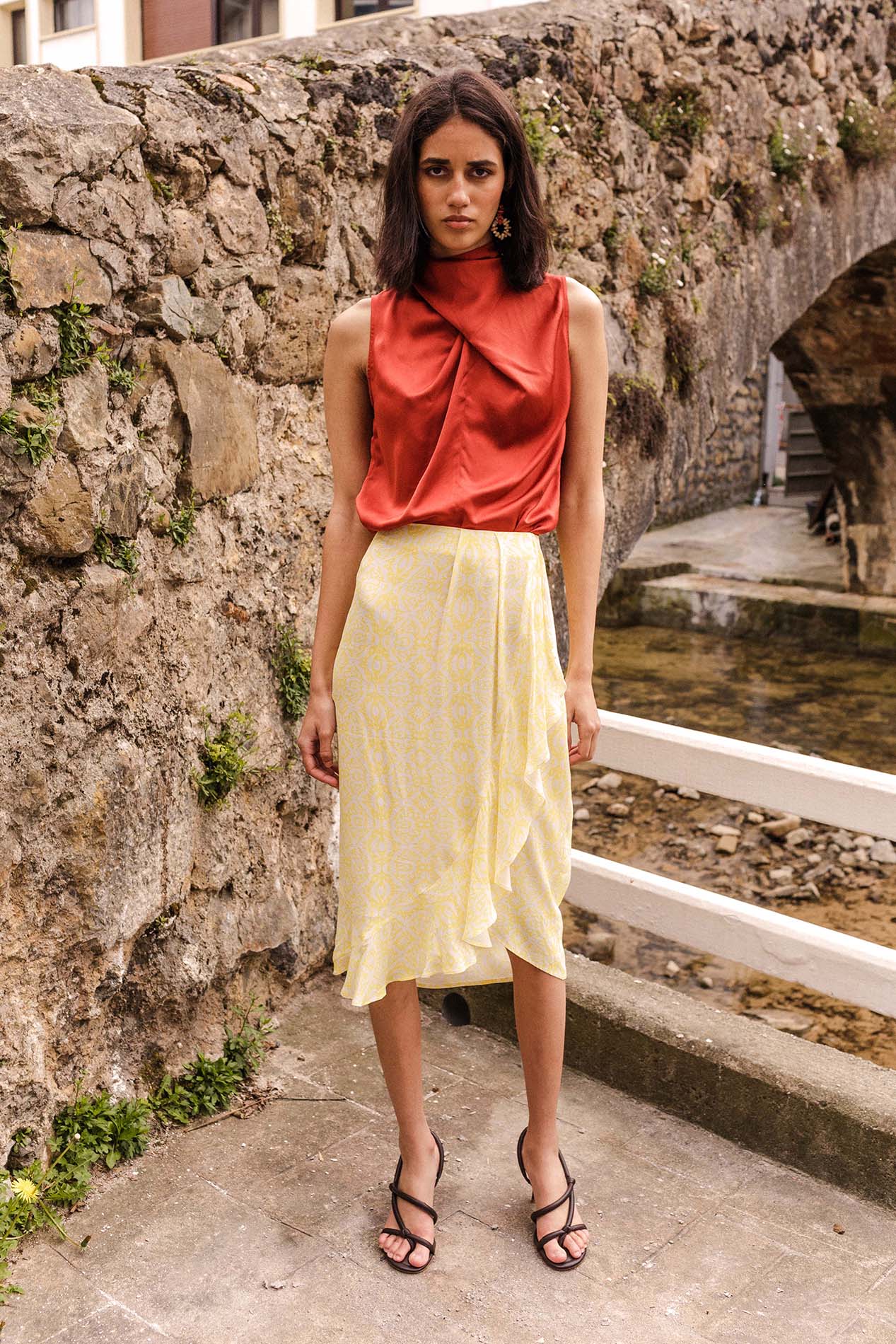 TROPICANA etnic lemon skirt