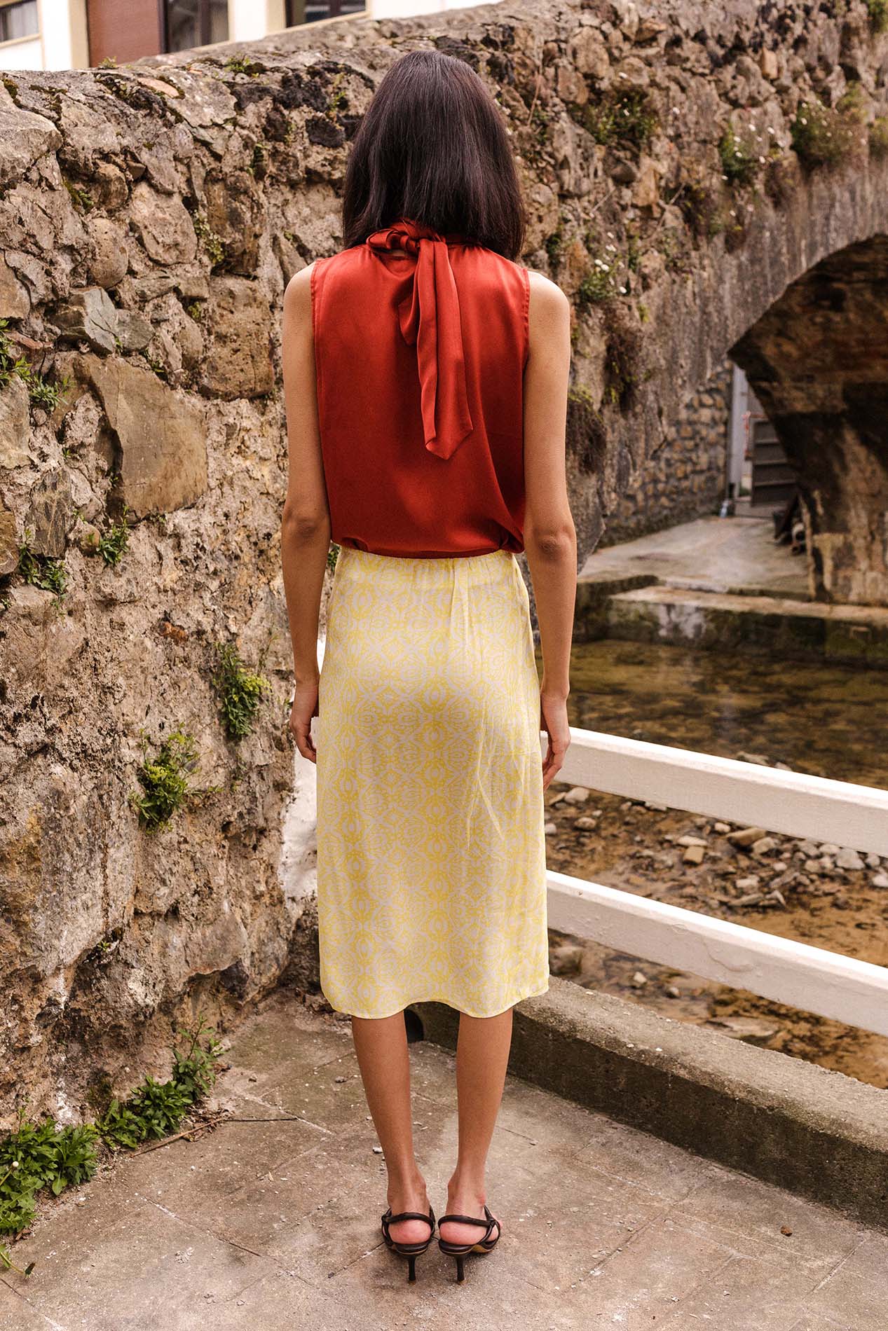 TROPICANA etnic lemon skirt