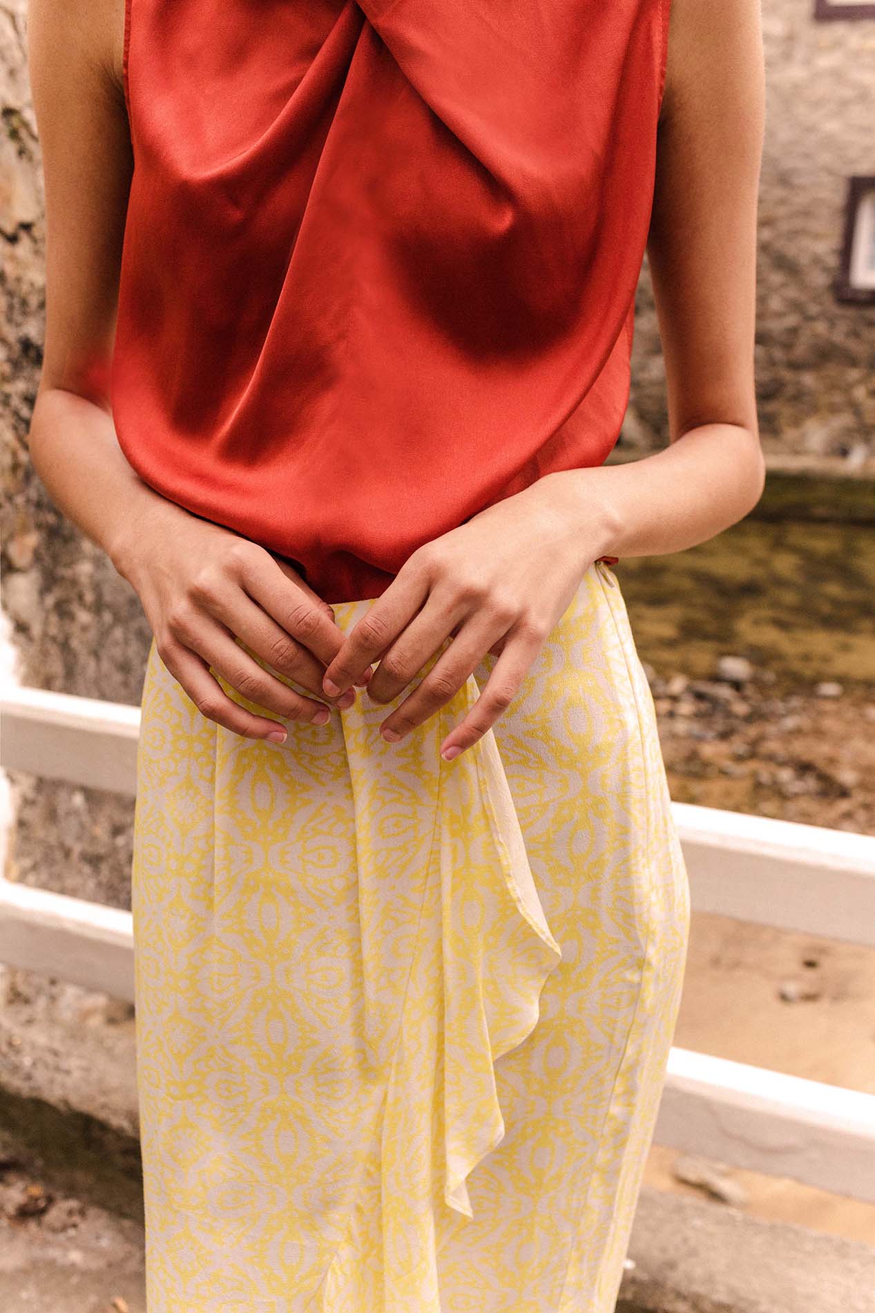 TROPICANA etnic lemon skirt