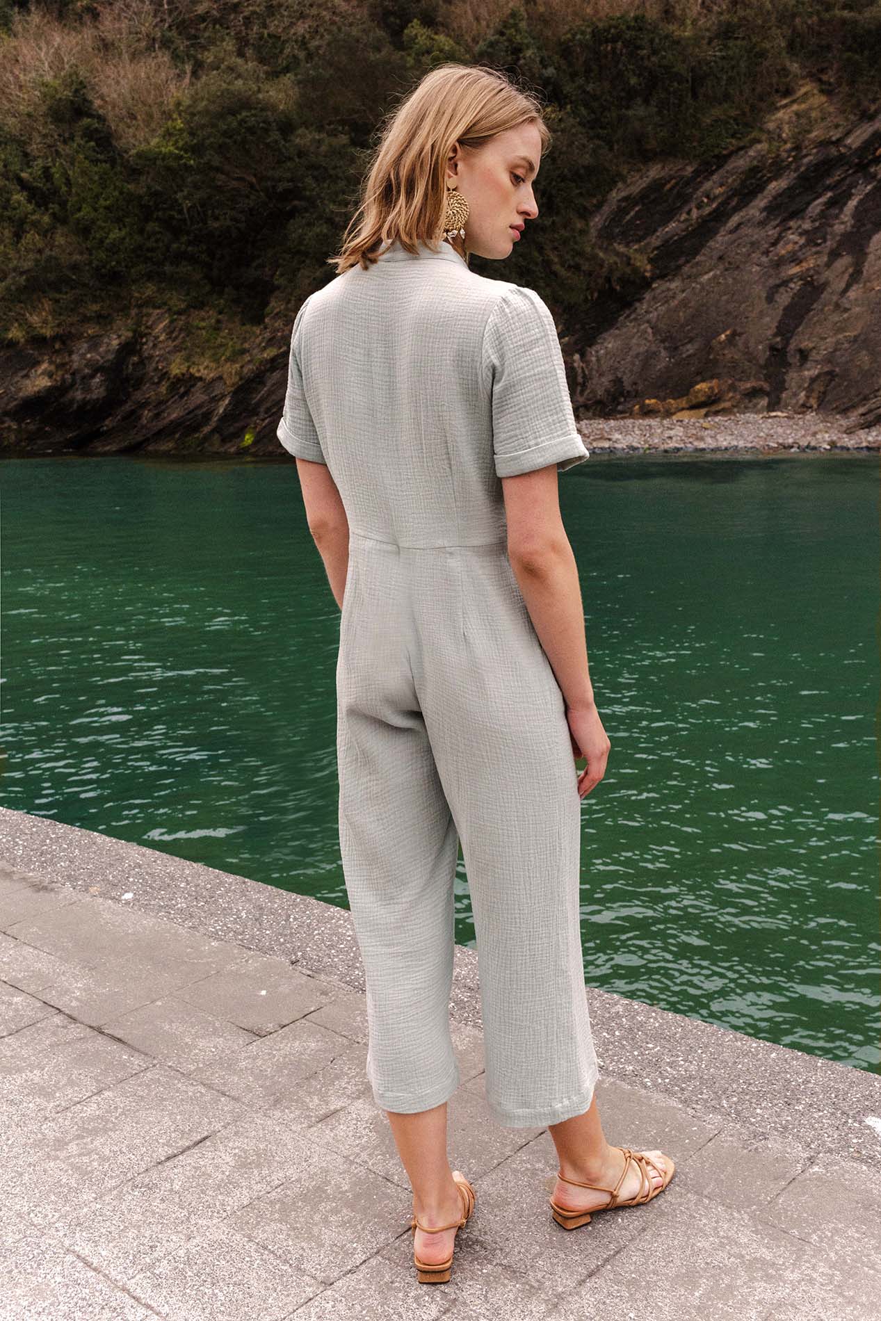 PAPYRO organic cotton mint jumpsuit