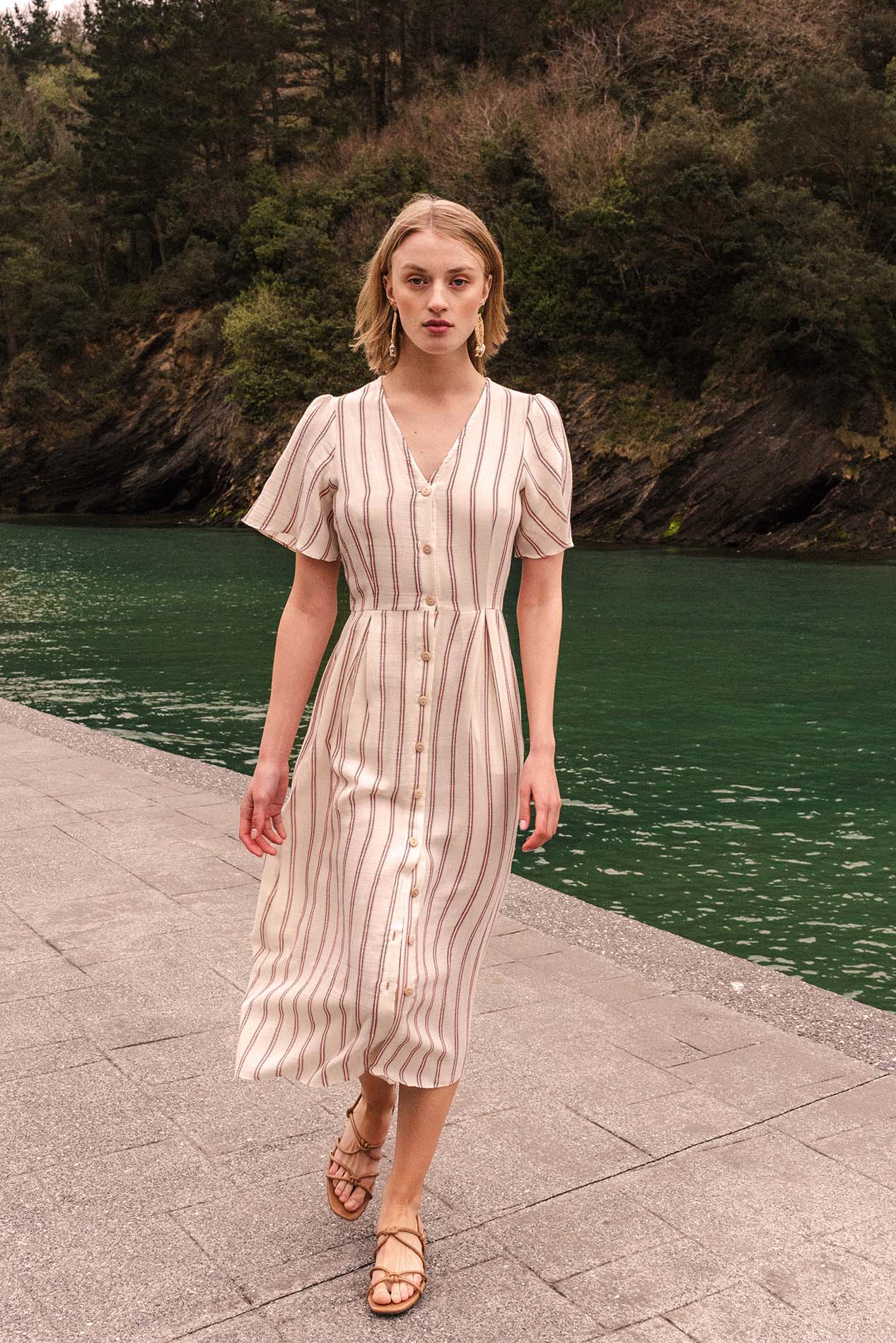 SICILIA fuchsia stripe dress