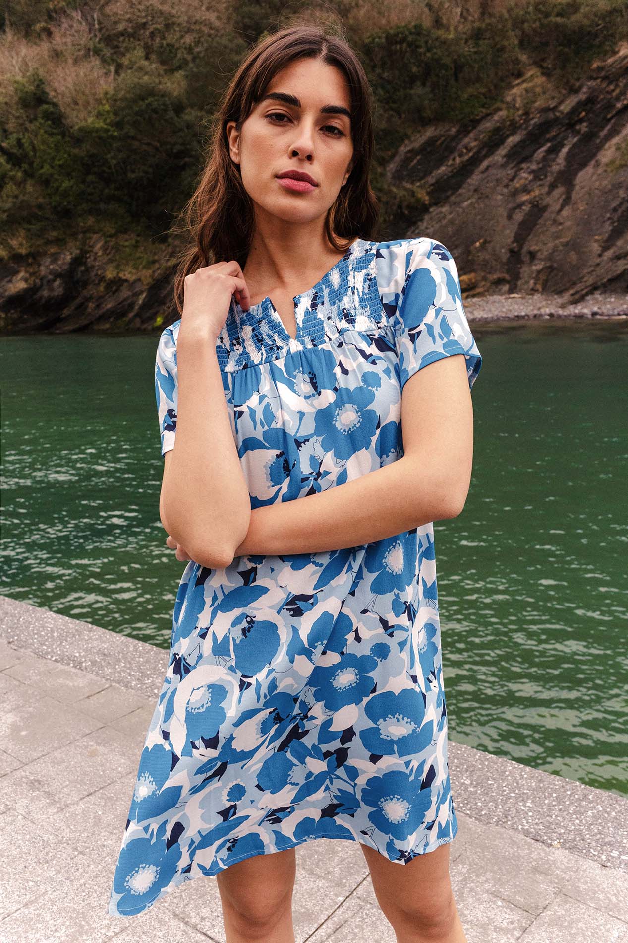 Blue MEDEA flower dress