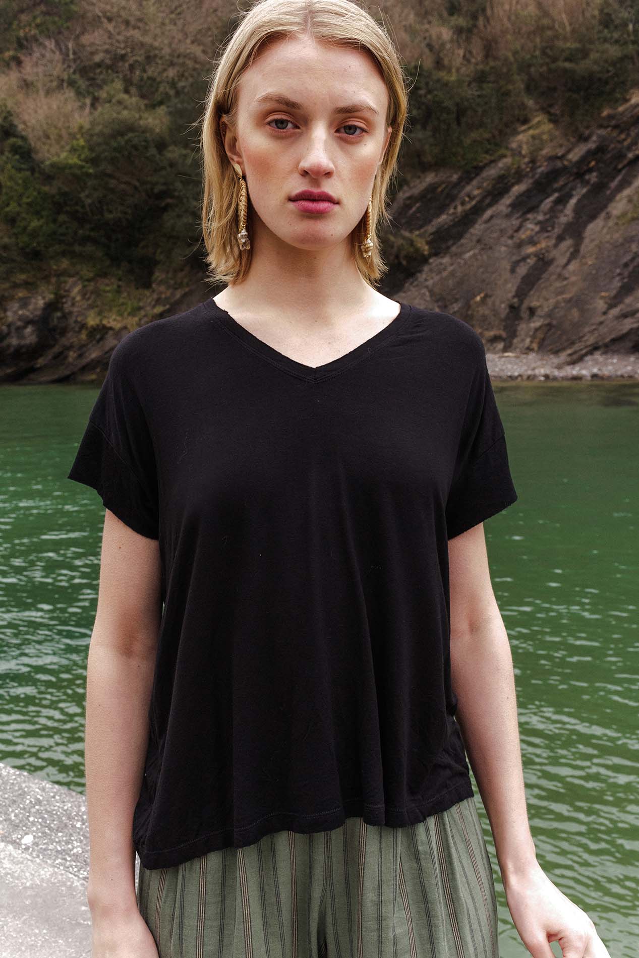 T-shirt LUXOR viscose noir