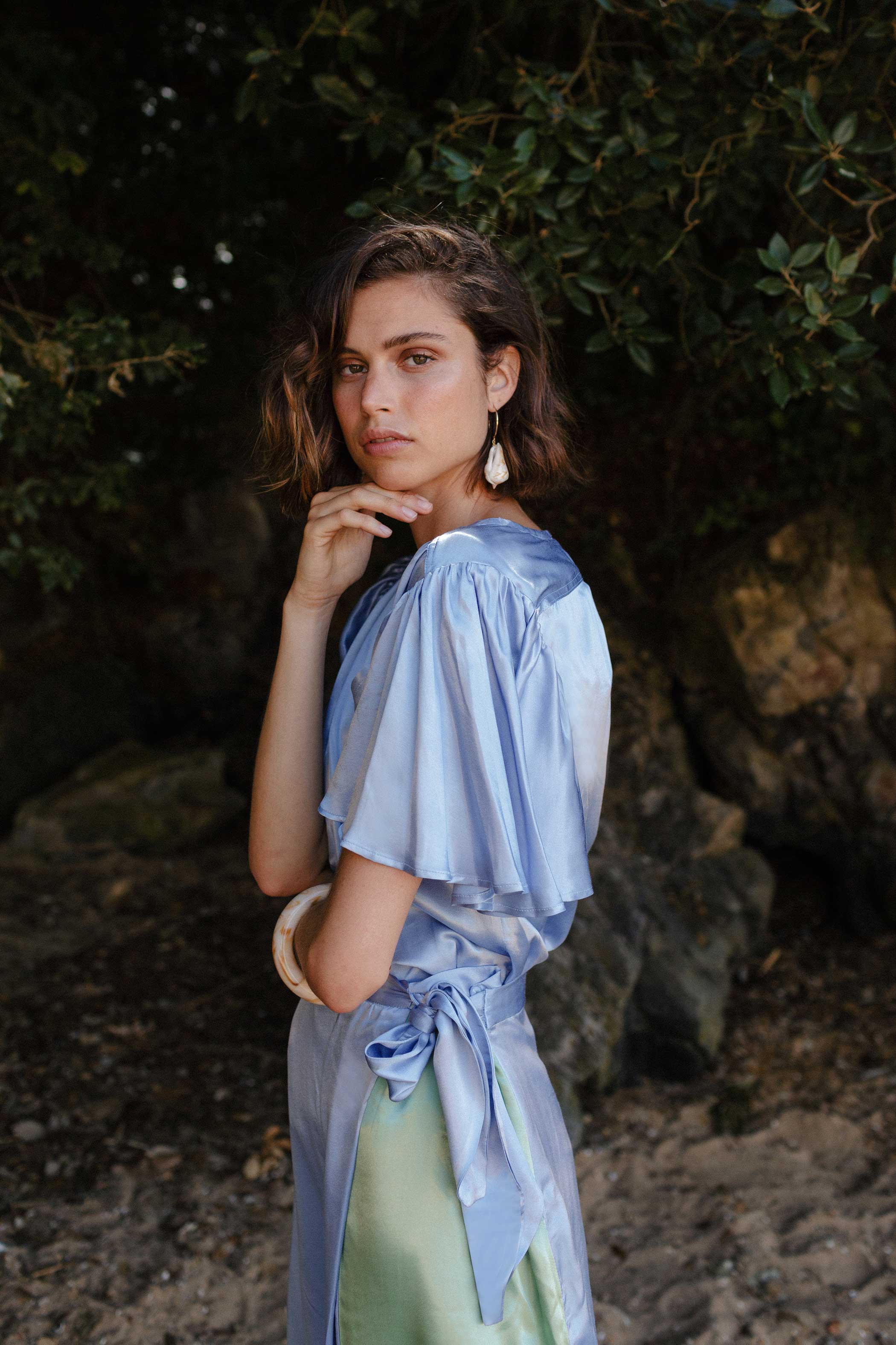 Two-tone GREEN/BLUE skirt