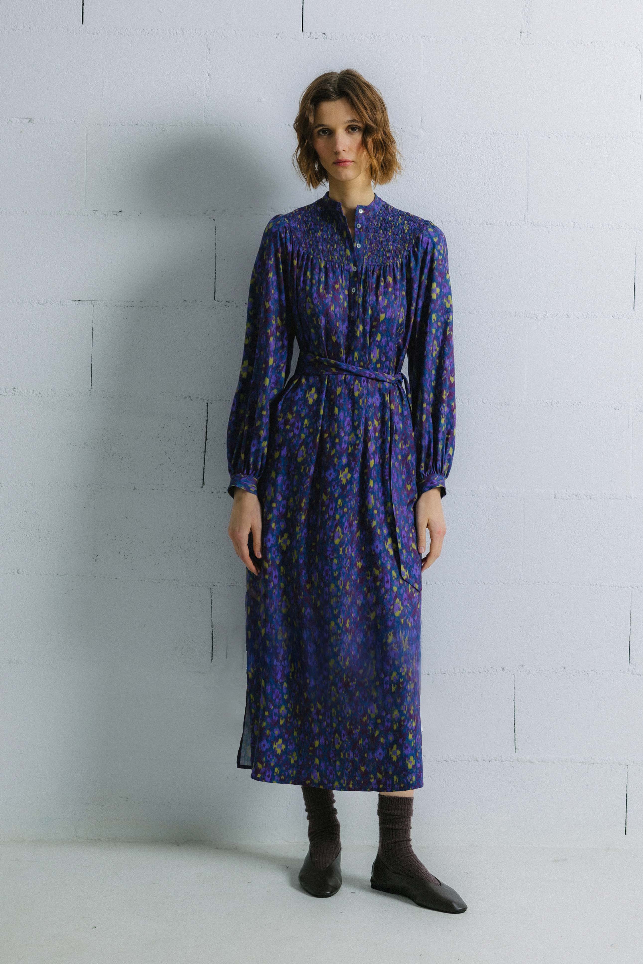 Vestido manga larga cielo print FARO