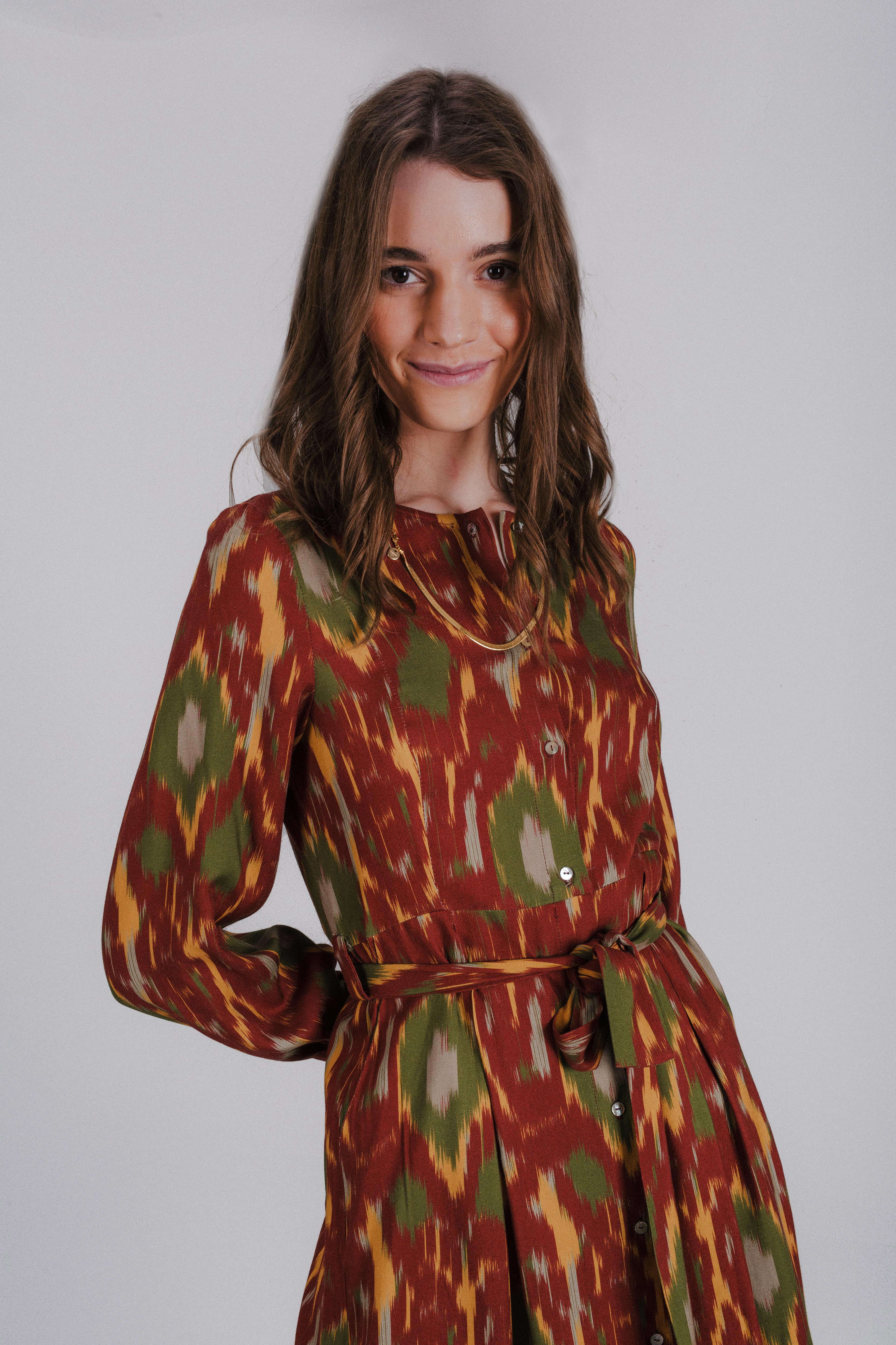Vestido MACAEL ABSTRACT PRINT