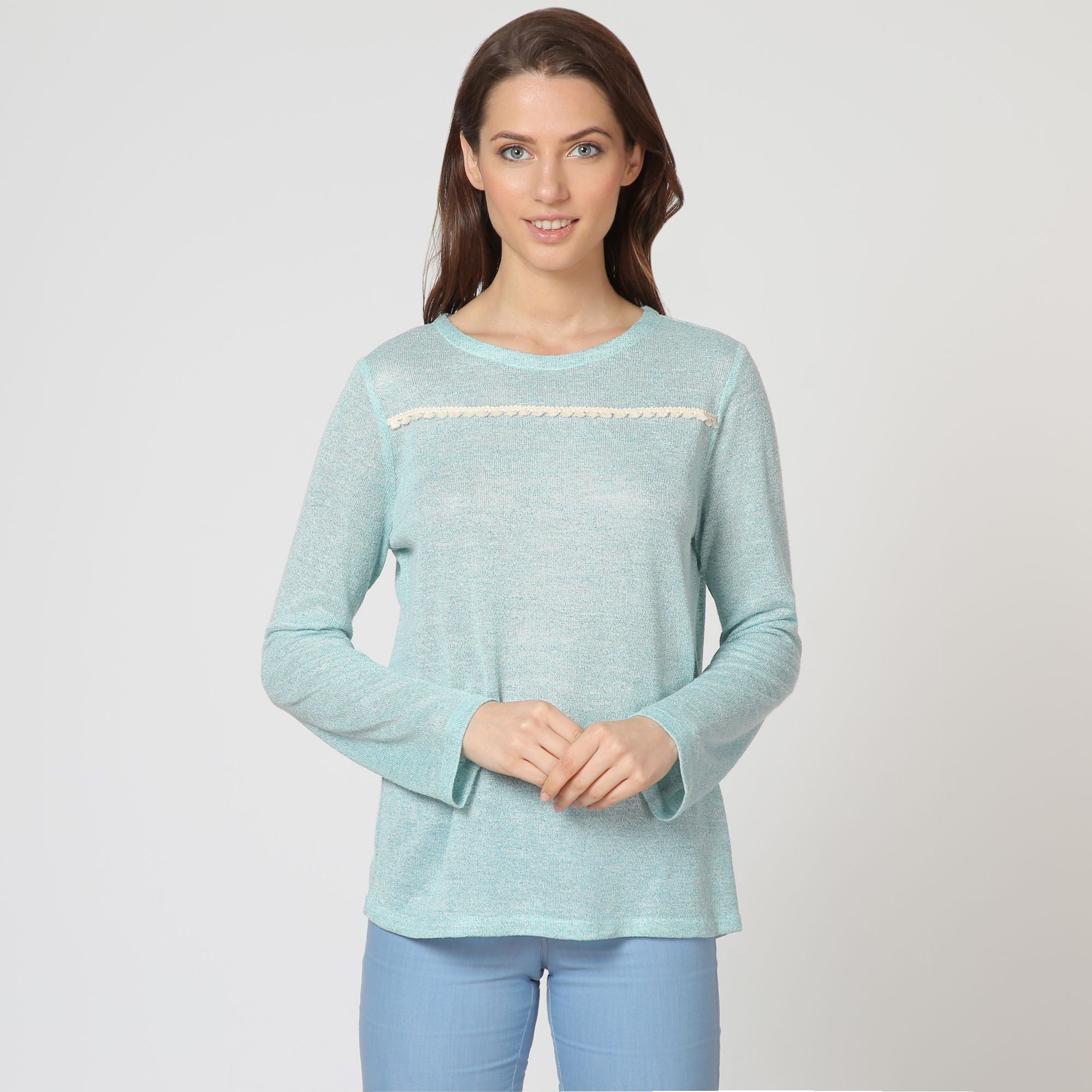 Turquoise fine knit sweater