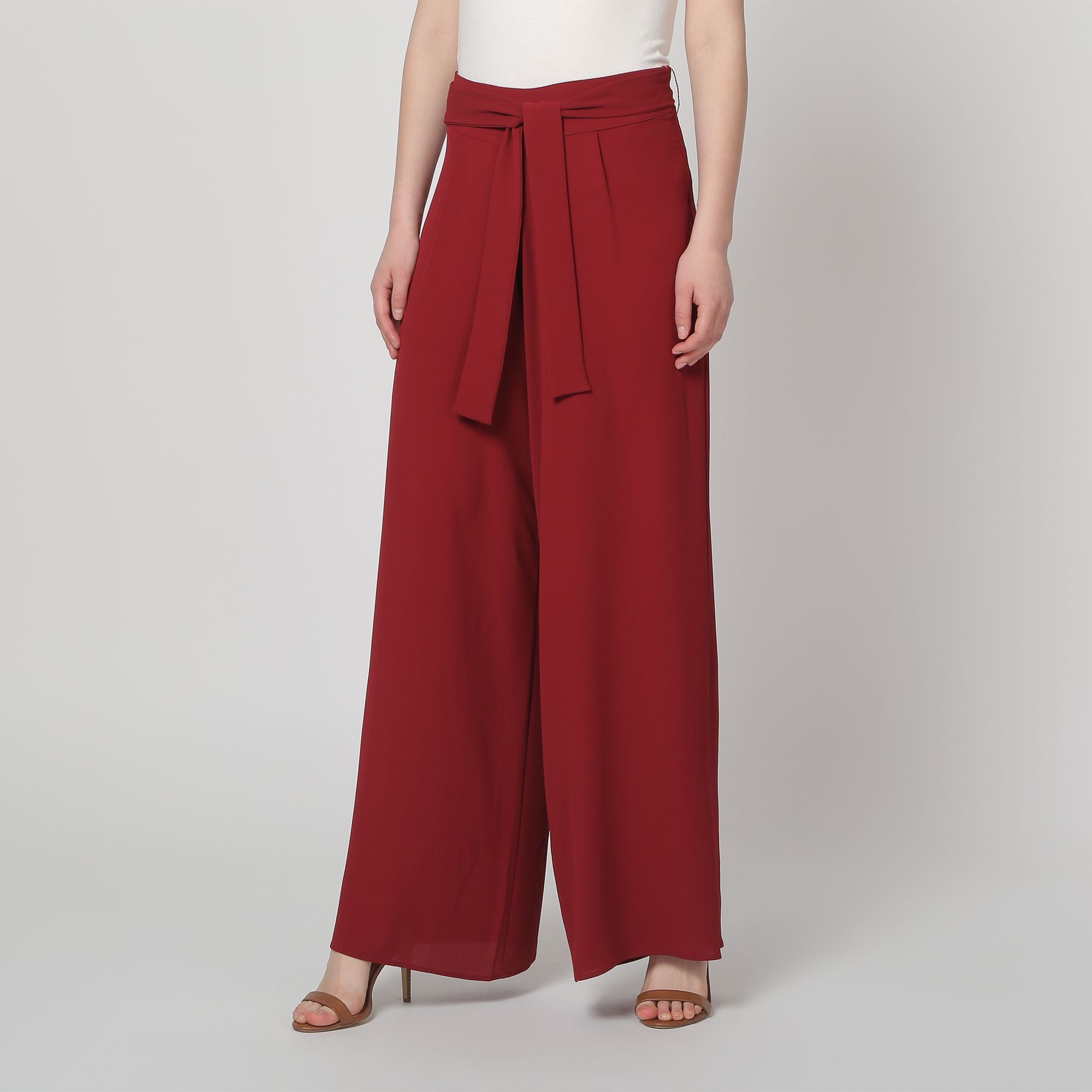Burgundy palazzo pants
