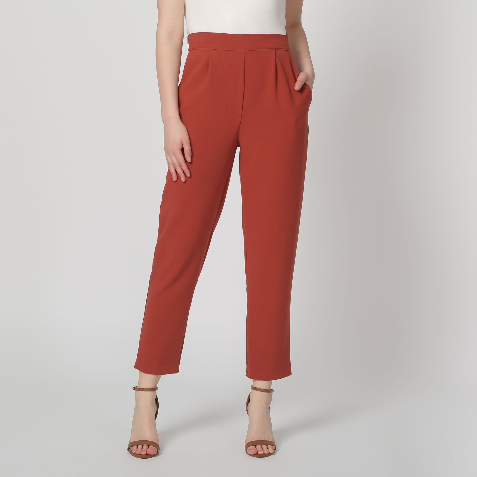 Pantalon recto teja