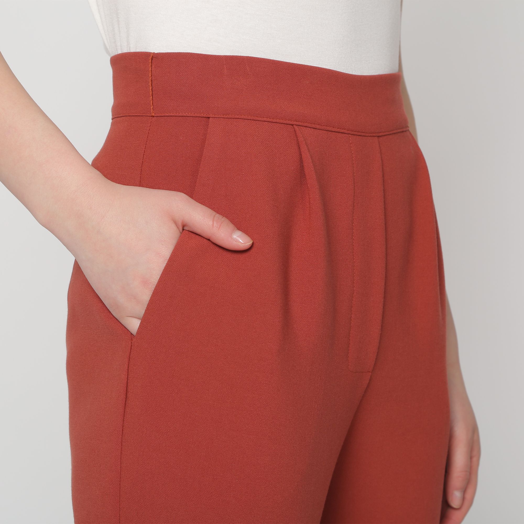 Pantalon recto teja