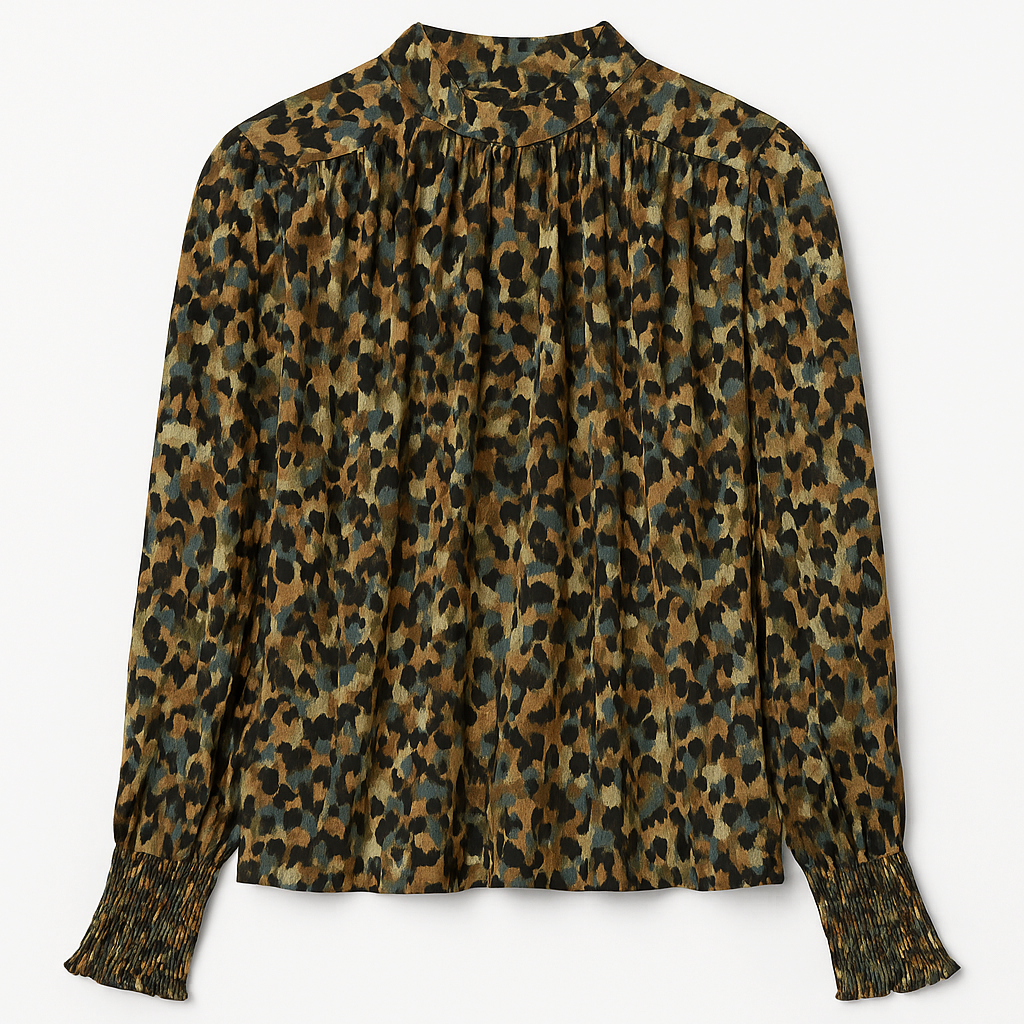 Blusa tierra print goma puño HALDEN