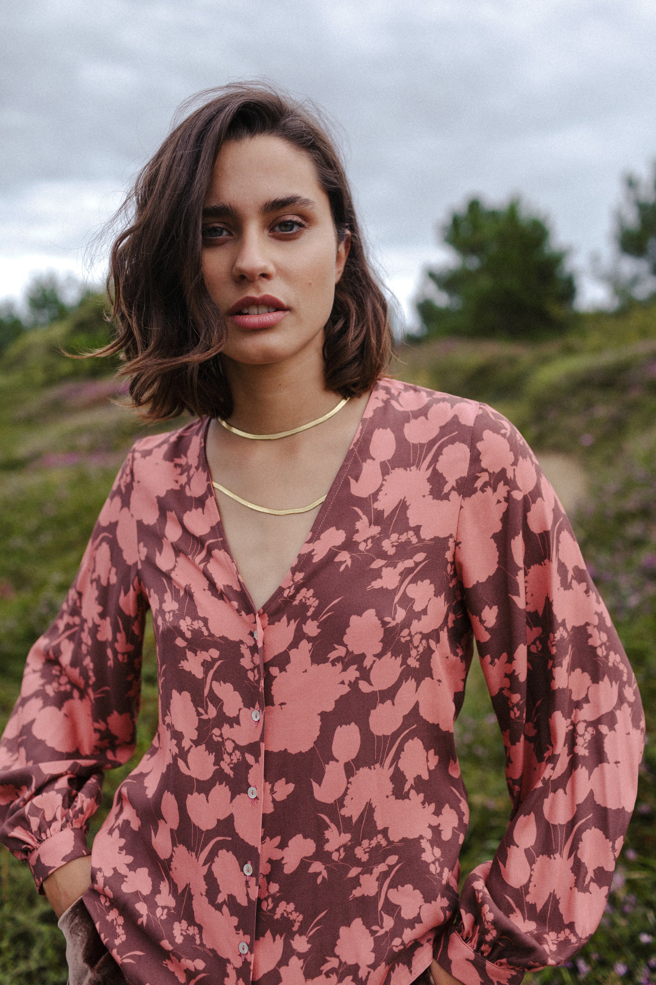 Blusa LONDON BICOLOR ROSA/TIERRA