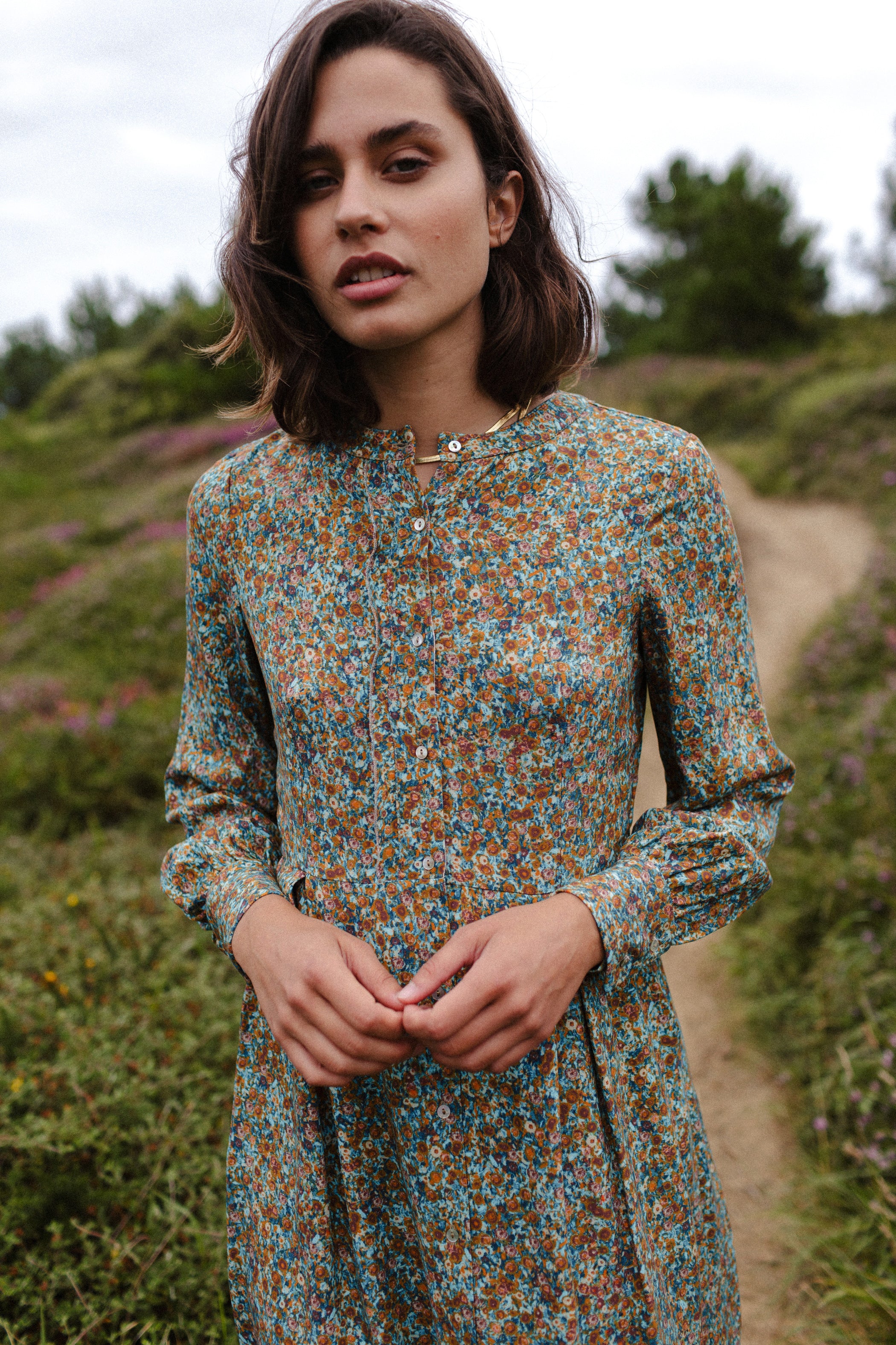 Vestido OTAWA flor AZUL