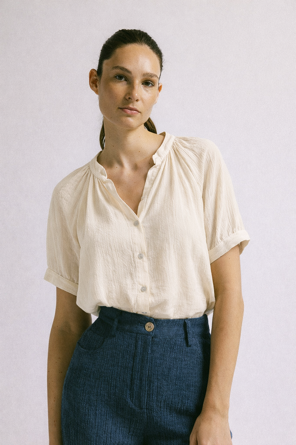 Blusa morera crinckle cruda